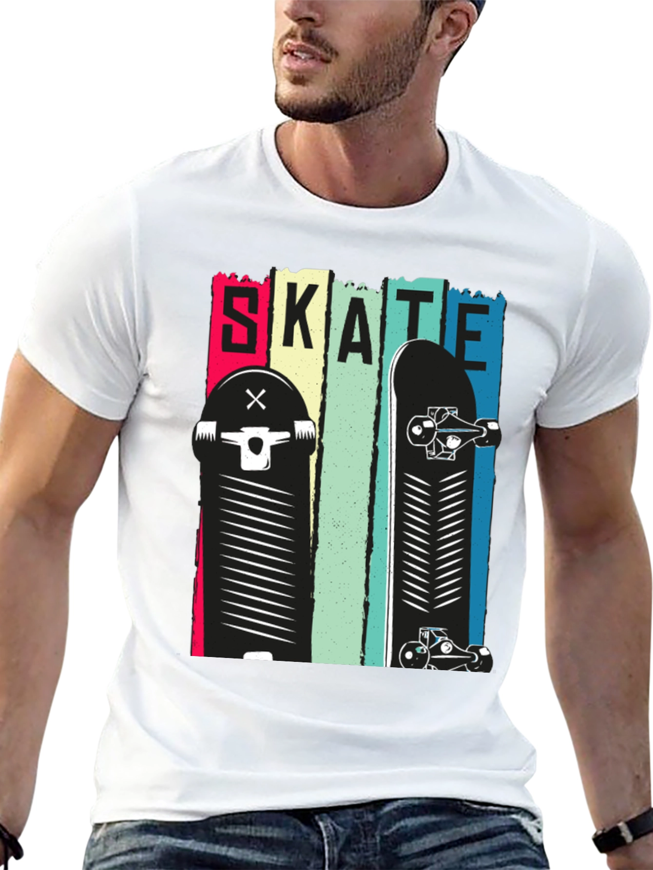 Skate Design Black T-Shirt