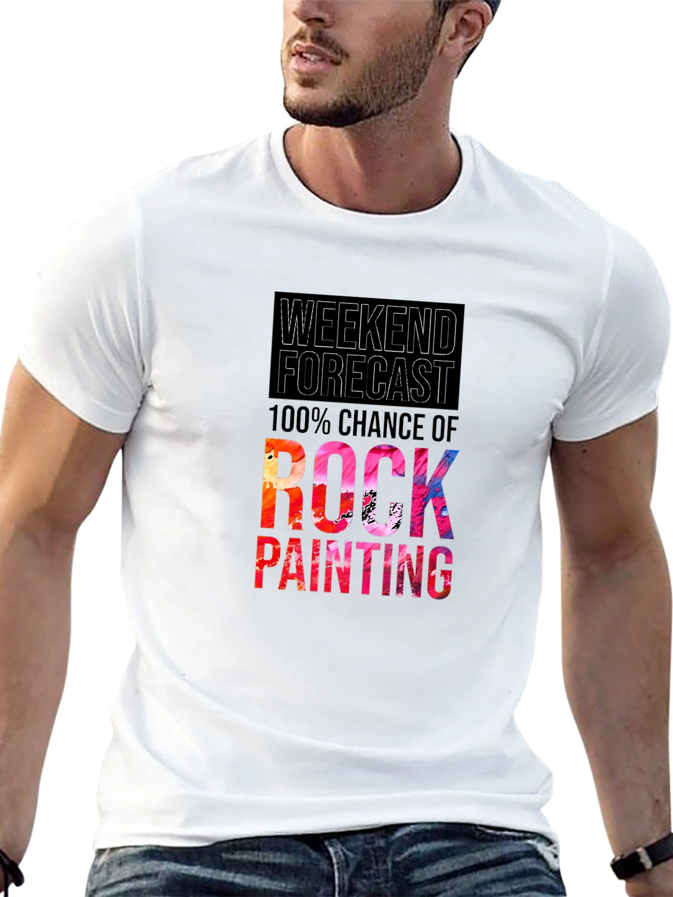 Weekend Forecast Rock Painting T-Shirt