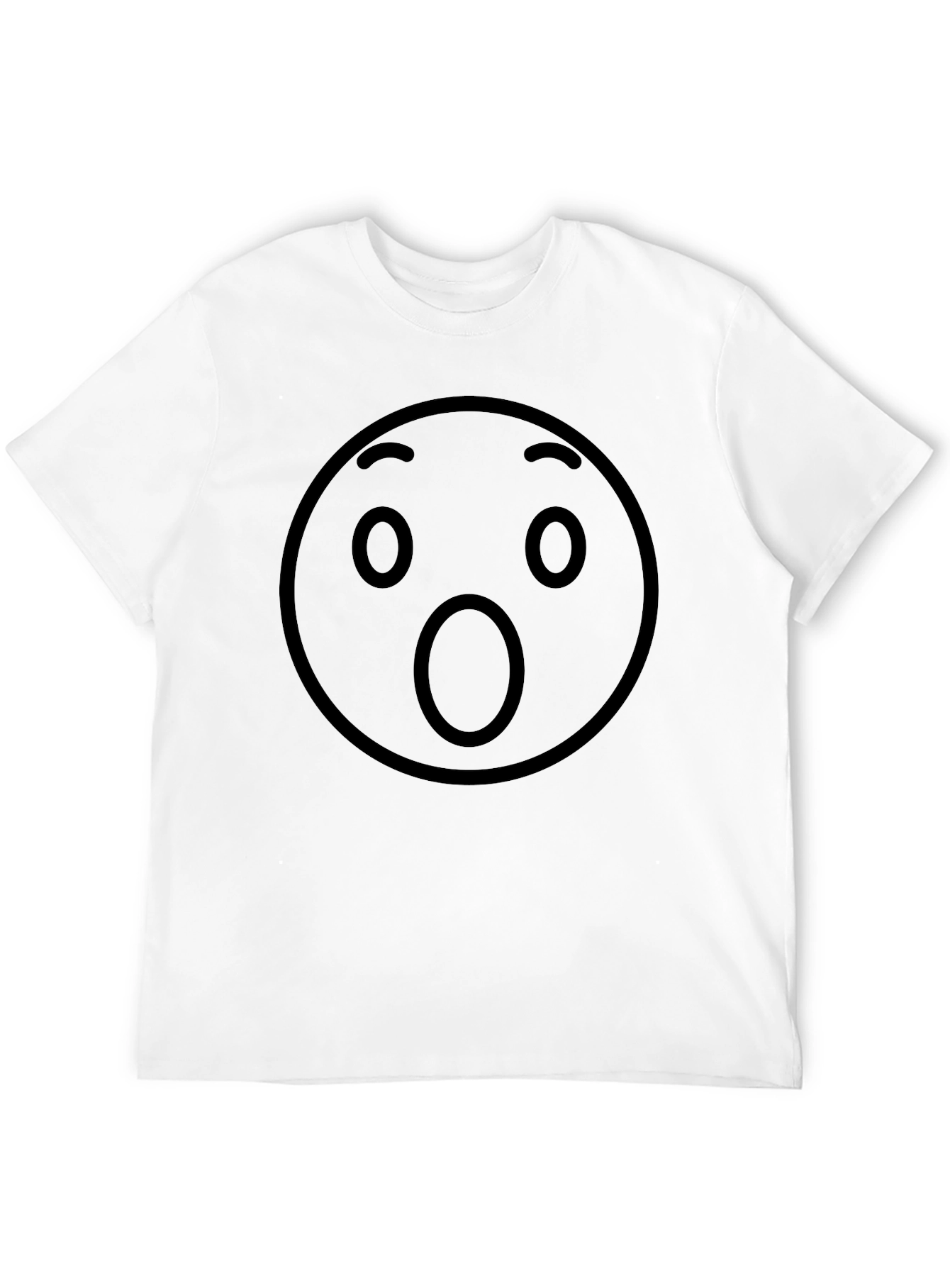 Shocked Emoji Graphic Tee - Unisex Black T-Shirt