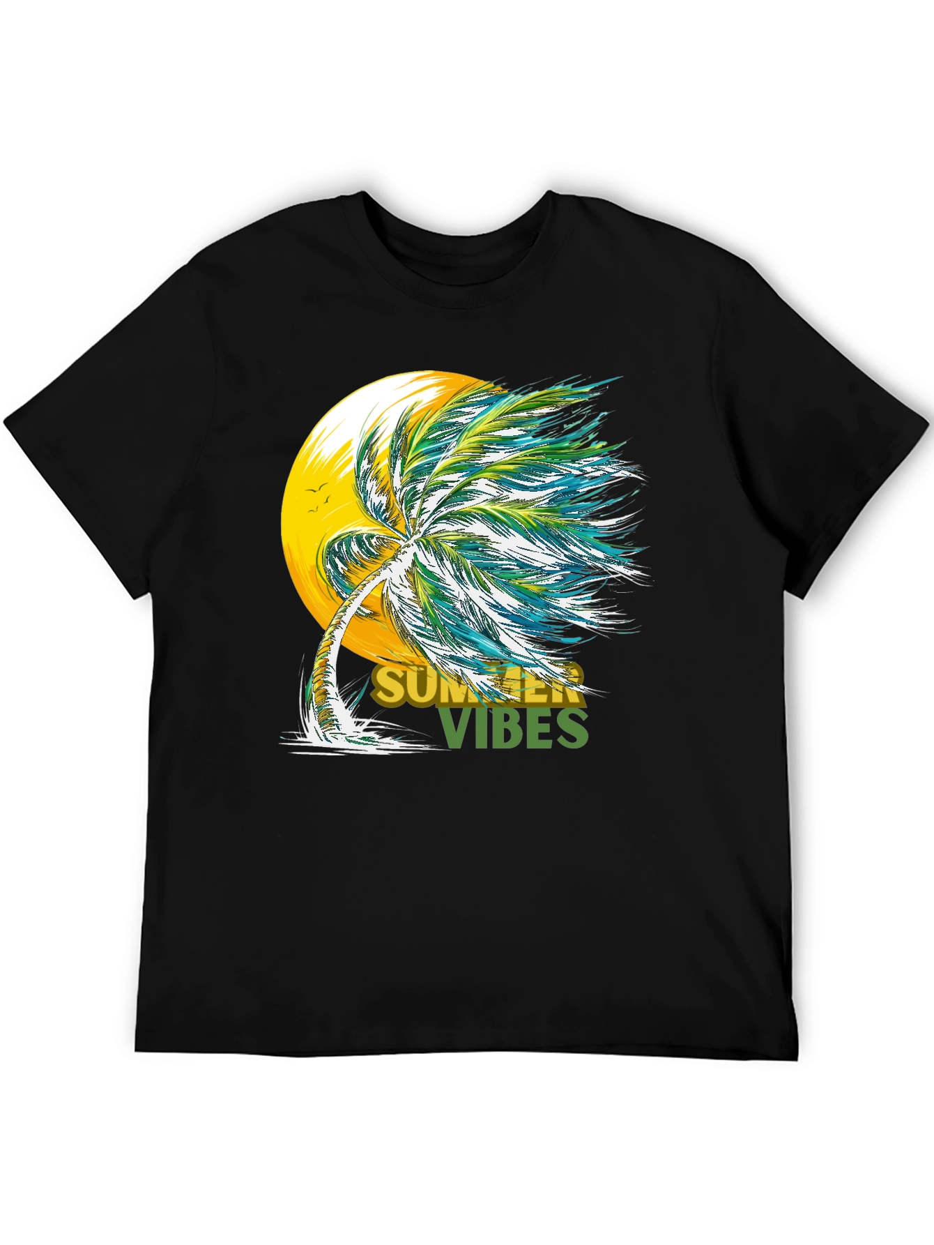 Summer Vibes Graphic Tee - Tropical Palm Tree Design