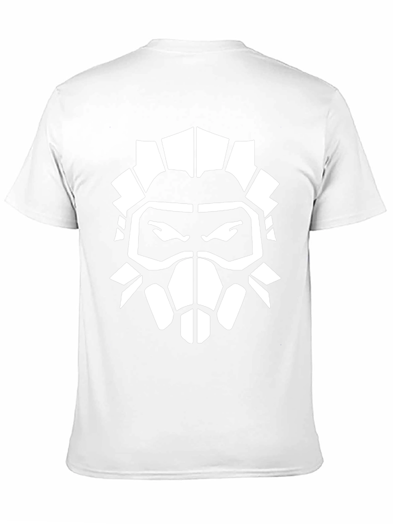 Black T-Shirt with White Graphic Mask Design