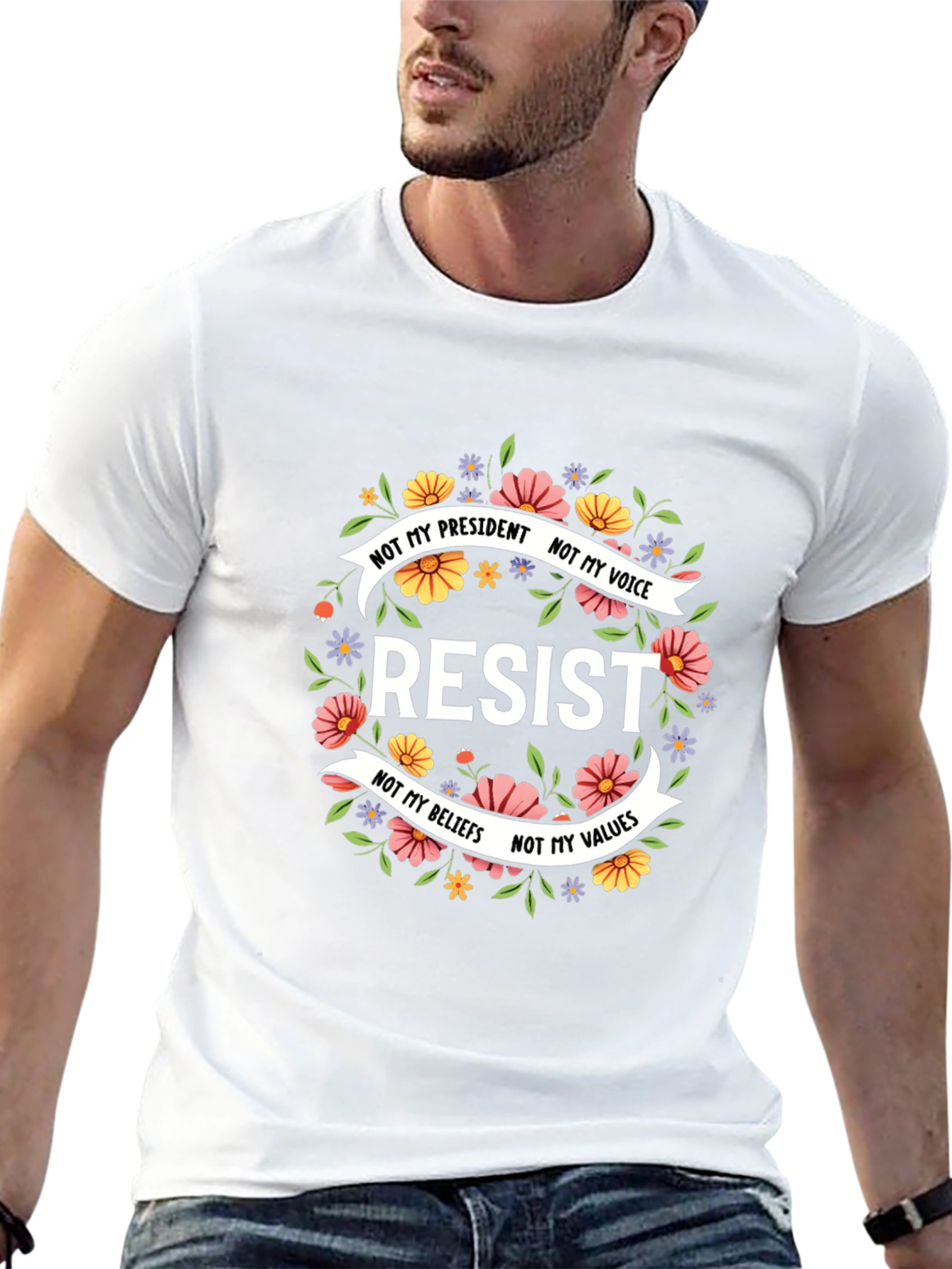 Resist Floral Graphic T-Shirt