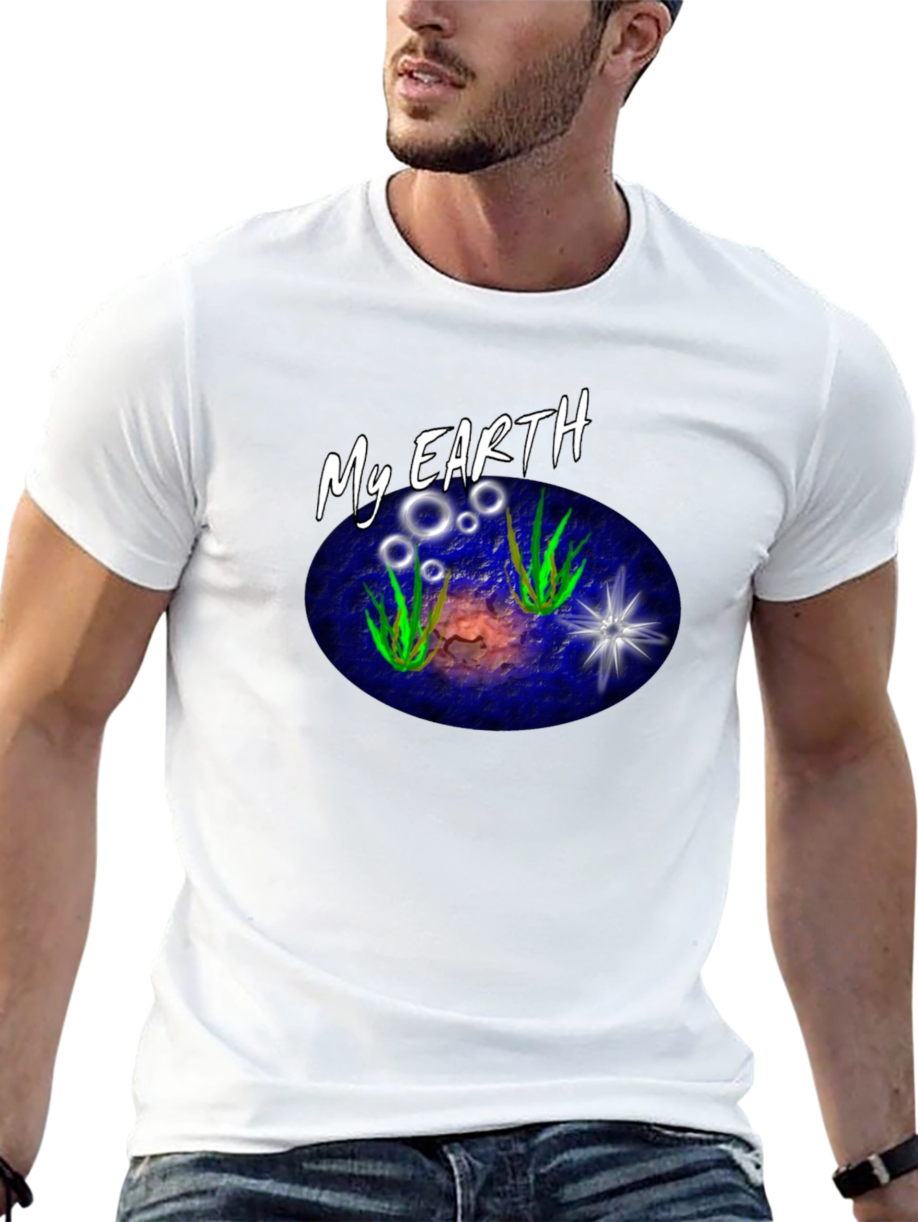 My Earth Graphic T-Shirt - Black Cotton Tee