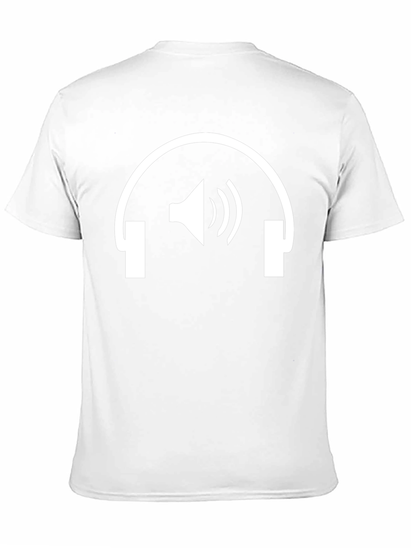 Headphones Speaker Graphic Tee - Black Cotton T-Shirt