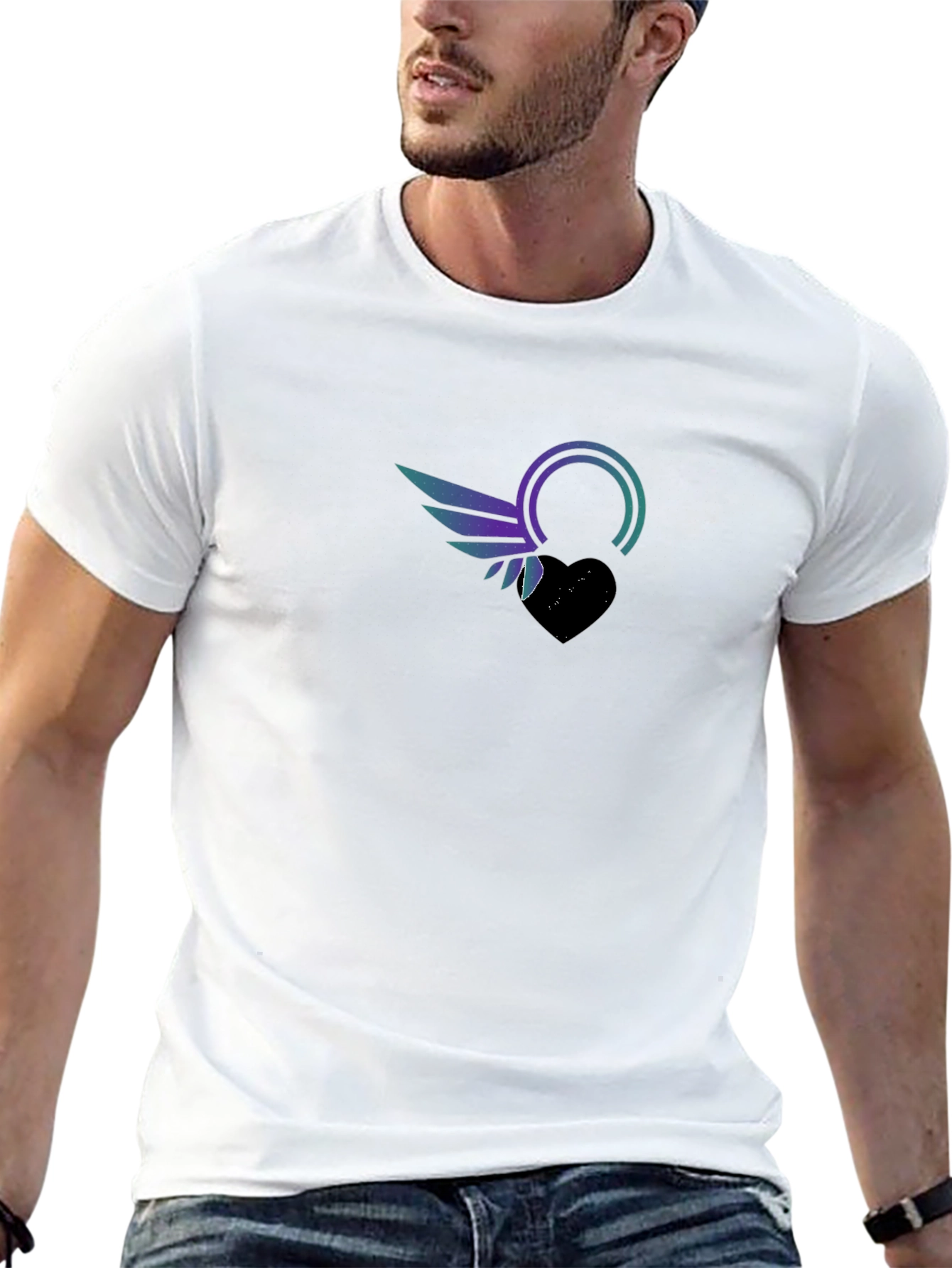 Winged Heart Graphic Black Tee
