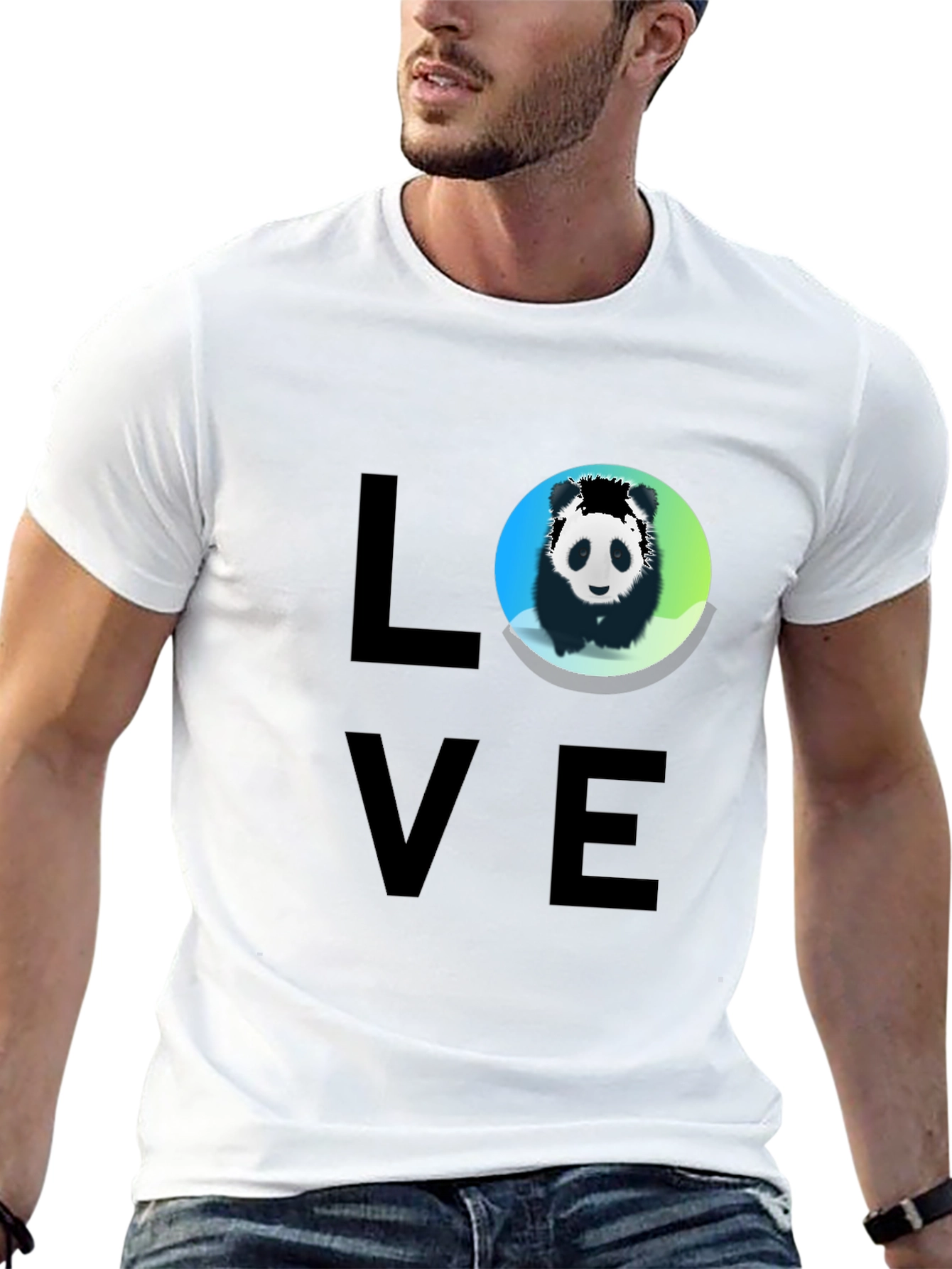 Love Panda Graphic Tee - Black