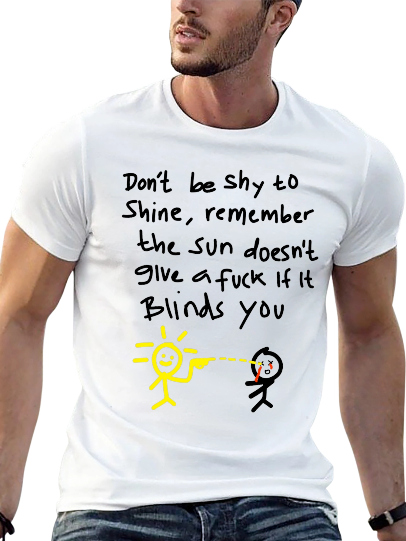Dont Be Shy To Shine Black Graphic Tee