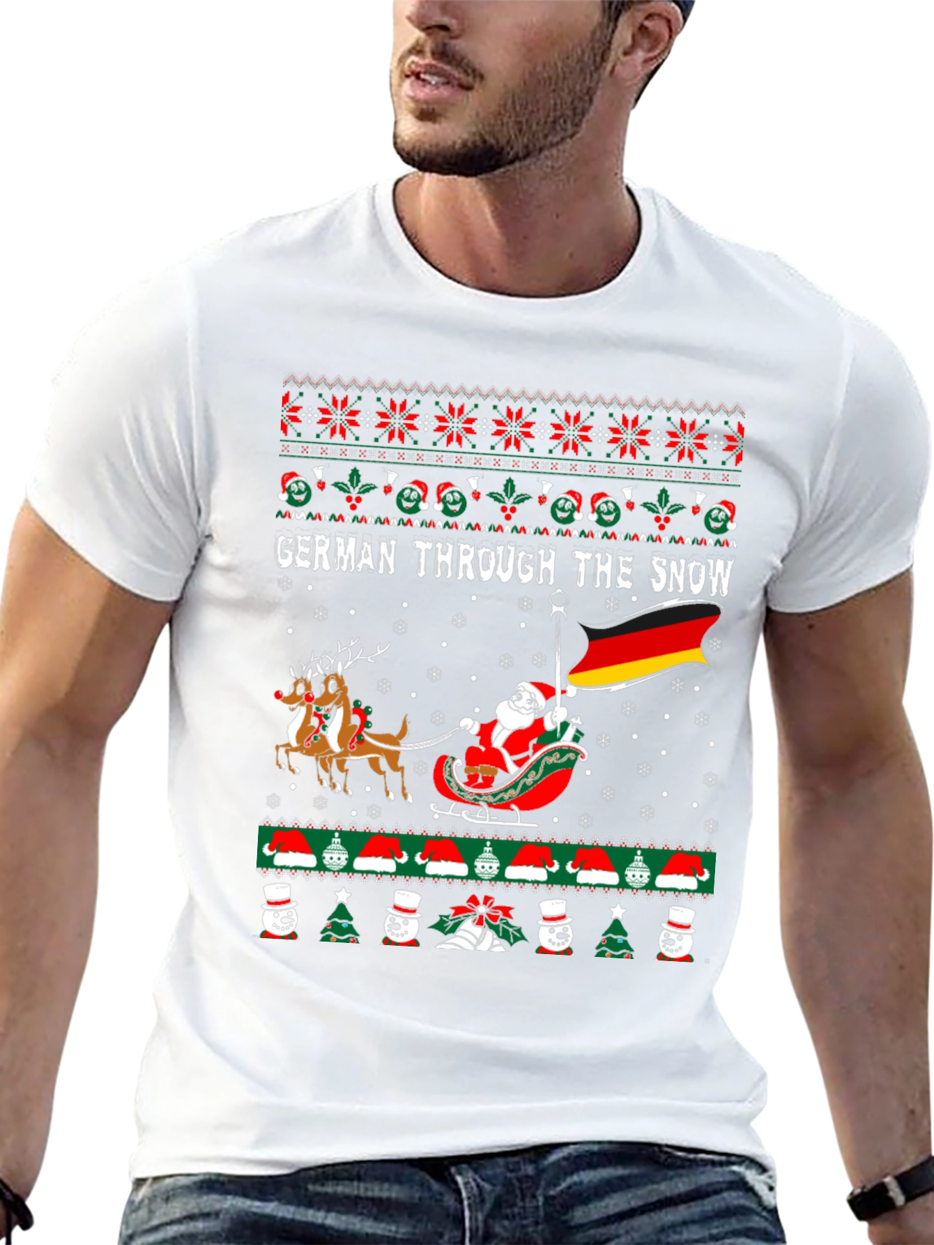 German Through the Snow Ugly Christmas T-Shirt