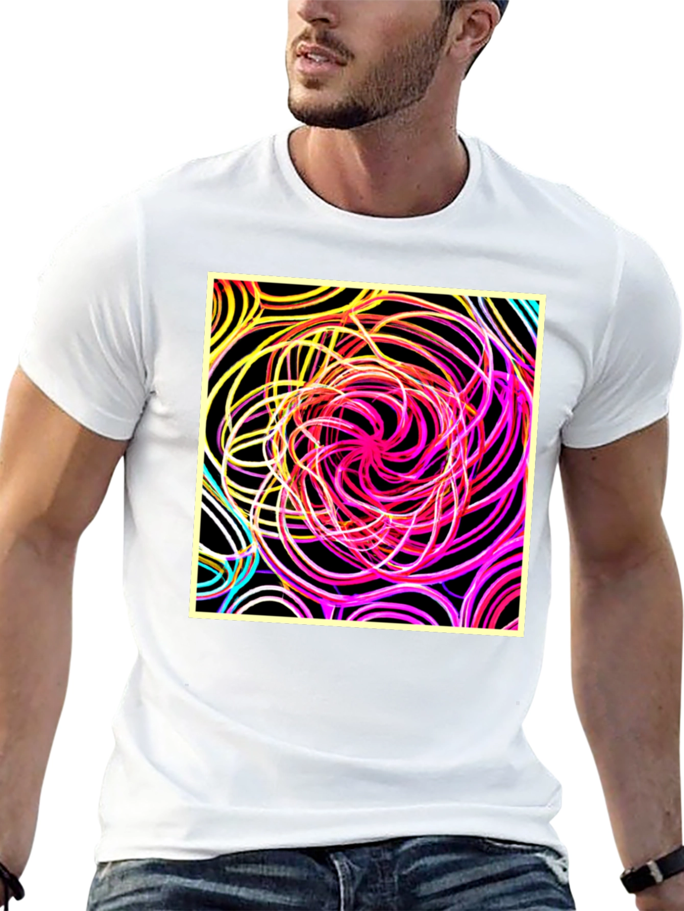 Abstract Swirl Graphic Tee - Bold Style