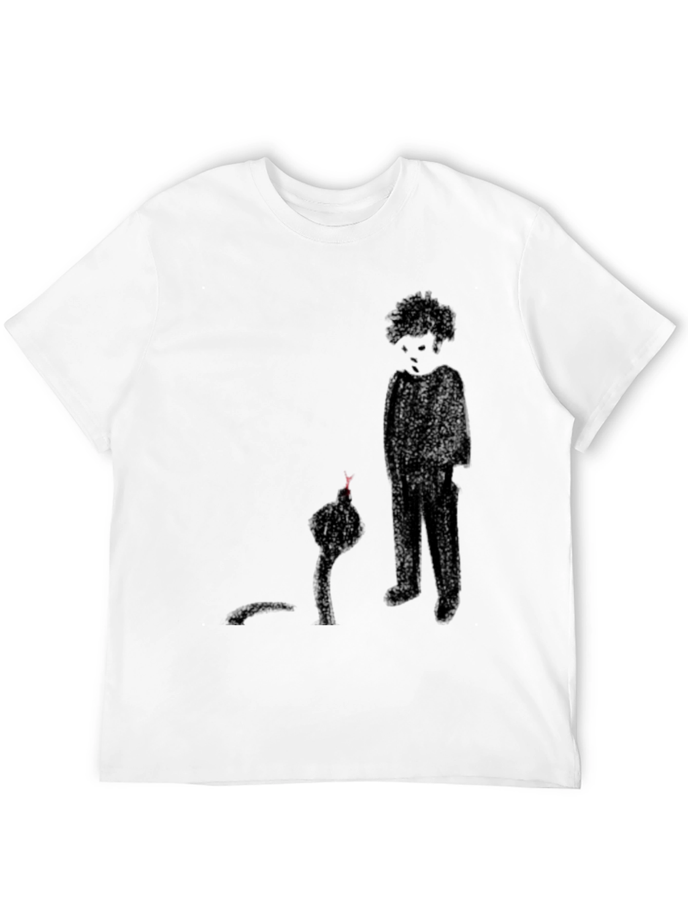 Eerie Encounter Graphic Tee - Black Cotton T-Shirt