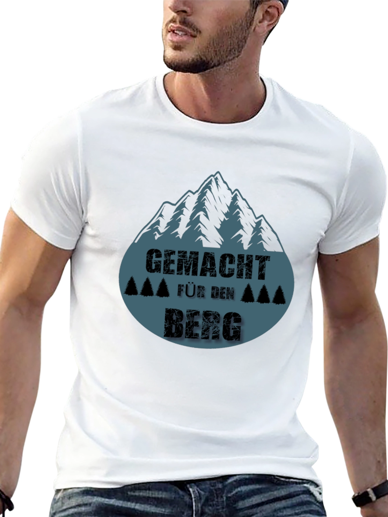 Gemacht Fur Den Berg Black T-Shirt Mountain Design