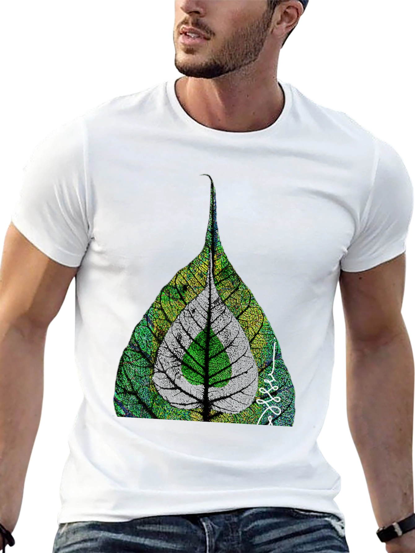 Leaf Design T-Shirt - Unique Nature Inspired Graphic Tee