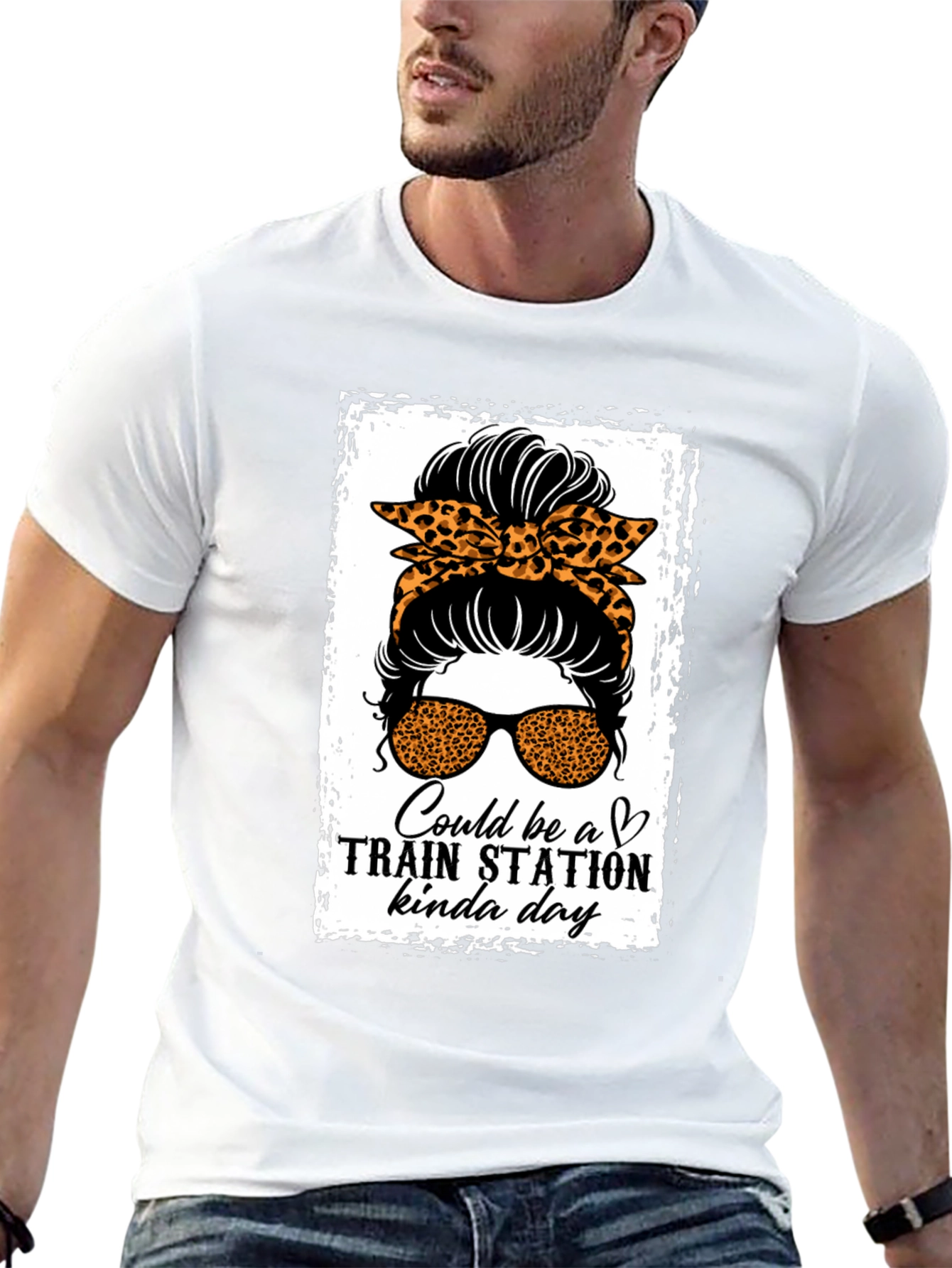 Train Station Kinda Day Messy Bun T-Shirt