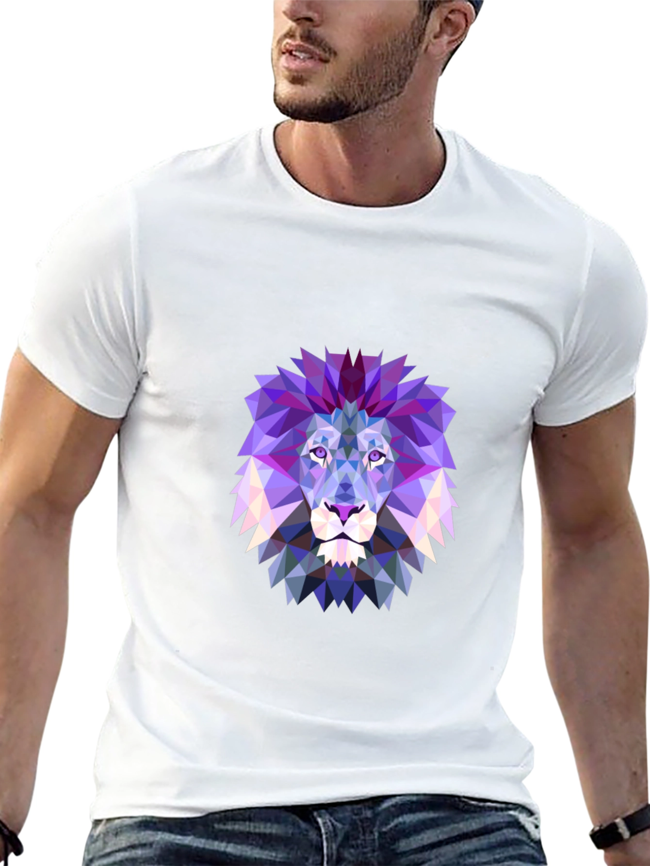 Geometric Lion Graphic T-Shirt