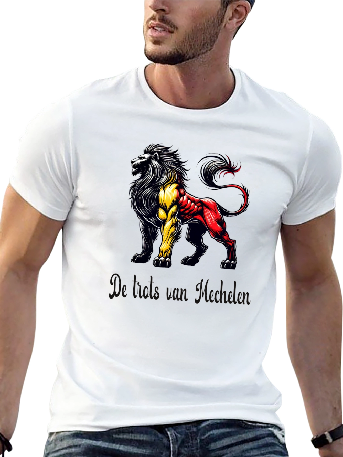 Belgian Lion T-Shirt - Black Crew Neck Tee