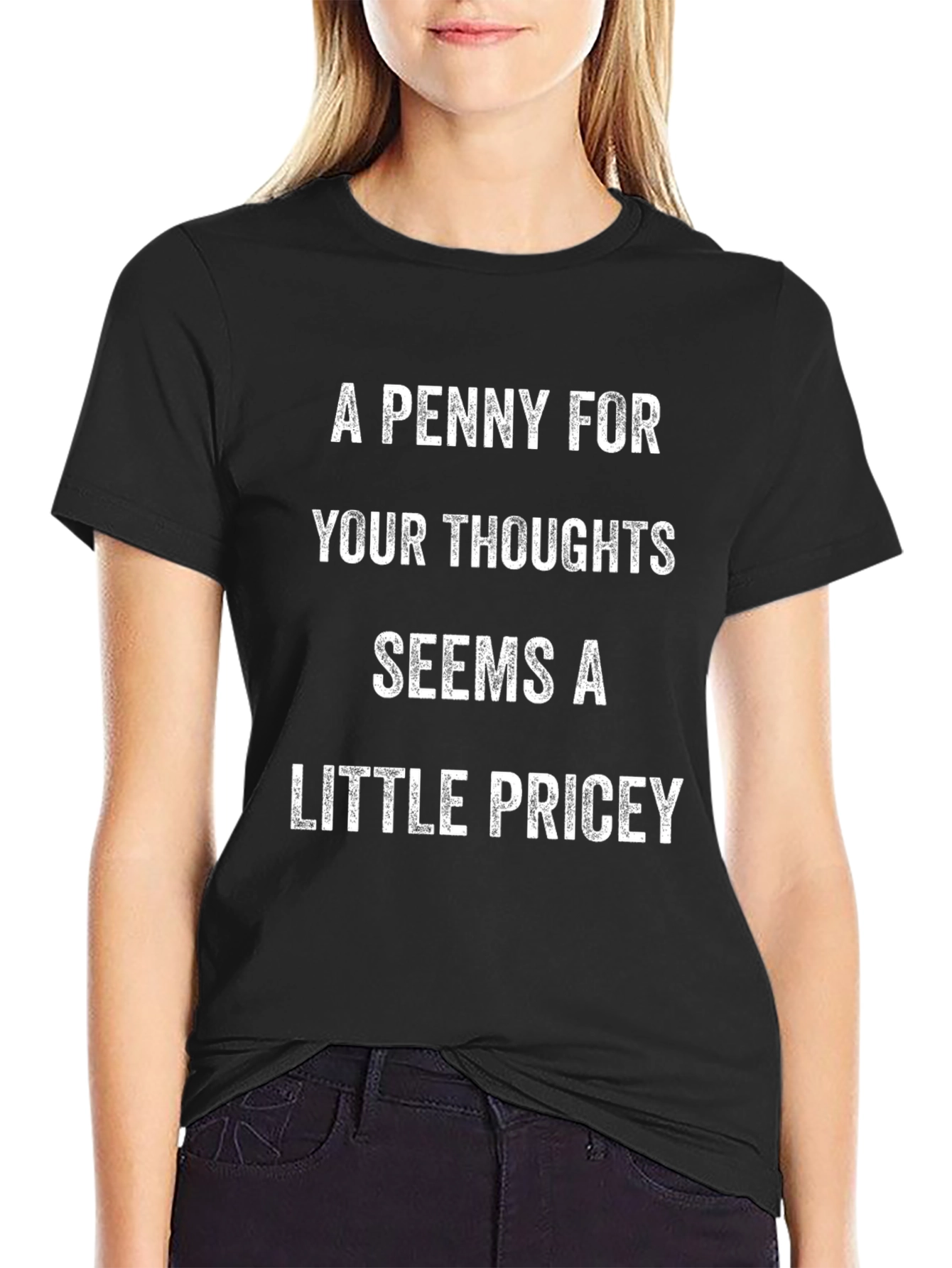 A Penny For Your Thoughts Mens Black T-Shirt