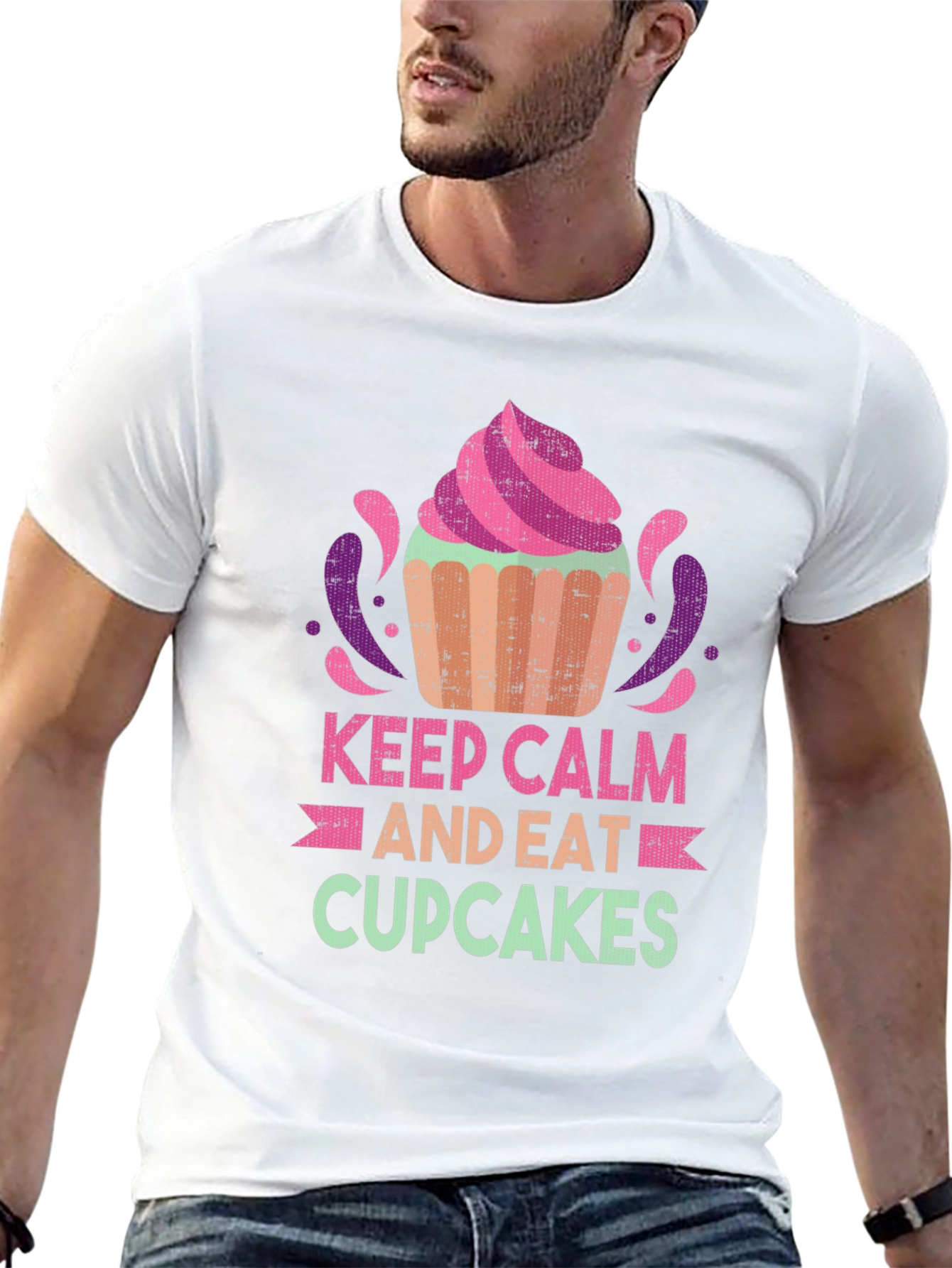 Keep Calm and Eat Cupcakes Graphic T-Shirt