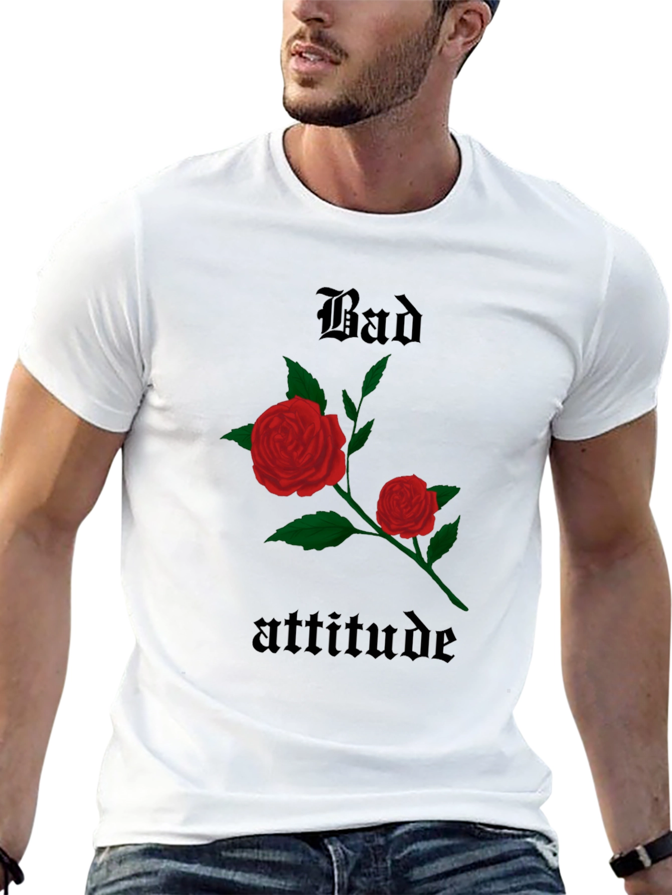 Bad Attitude Rose Graphic Tee - Trendy & Edgy