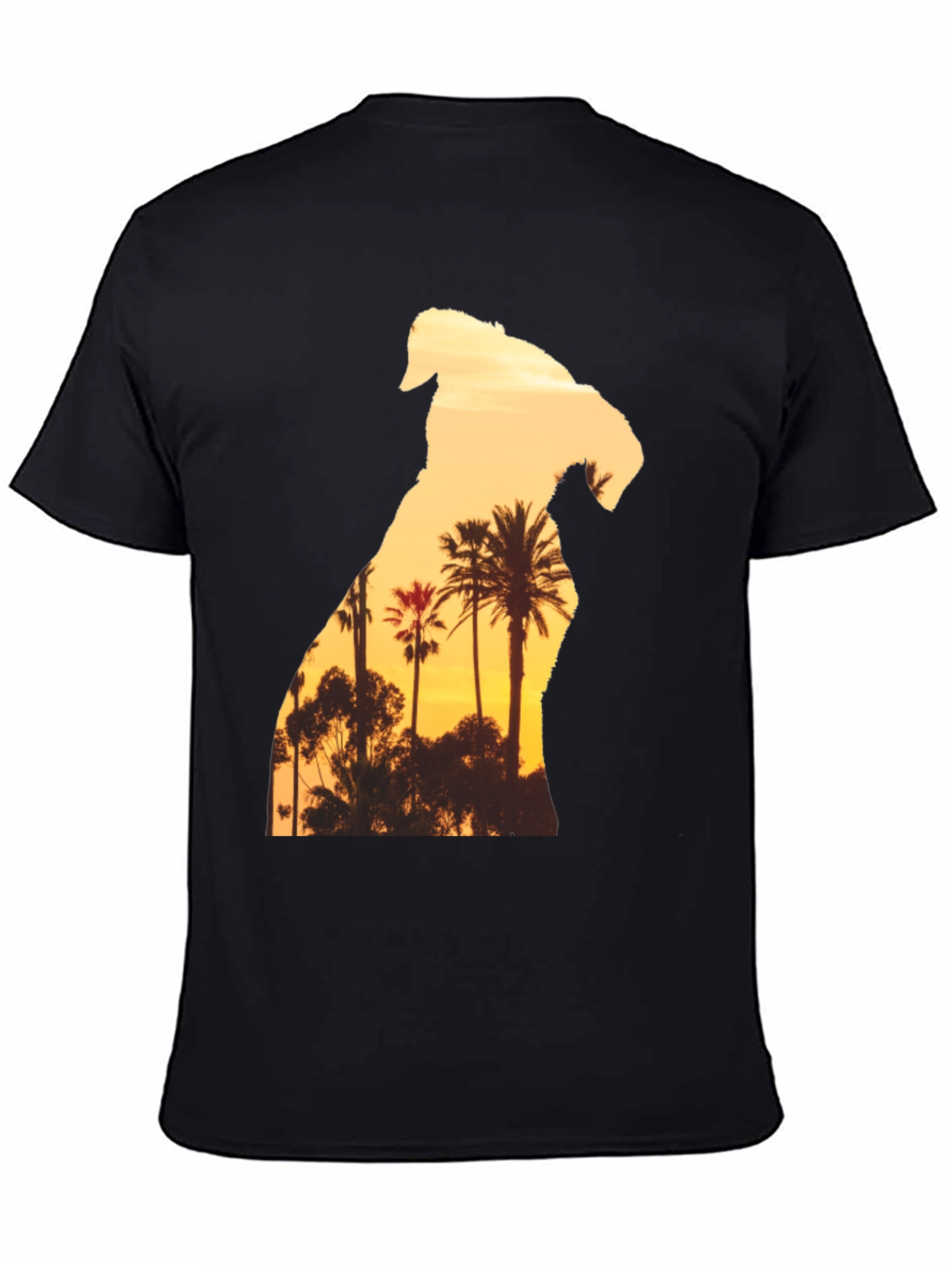 Sunset Dog Graphic T-Shirt - Black