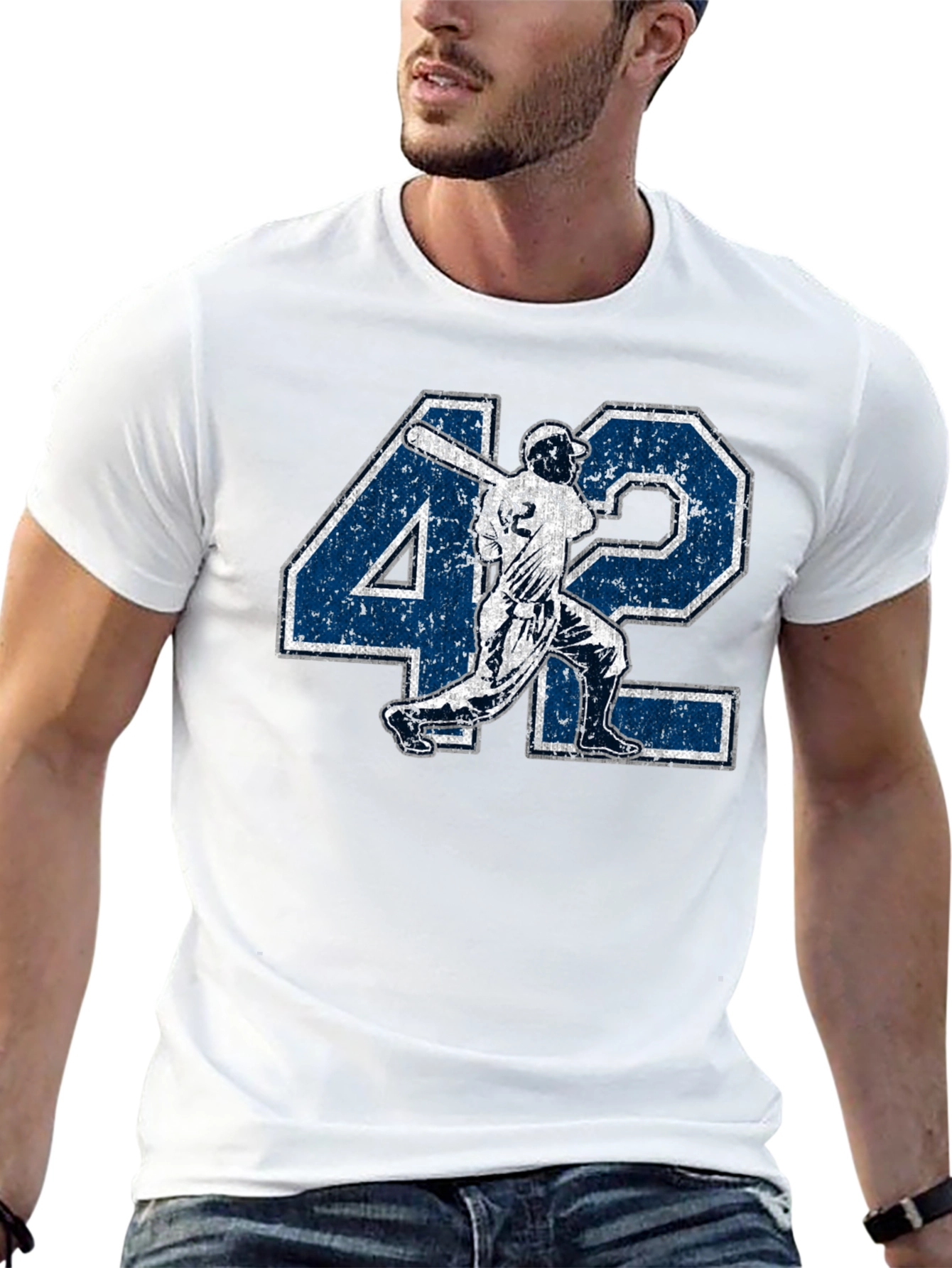 Jackie Robinson 42 Baseball Graphic T-Shirt