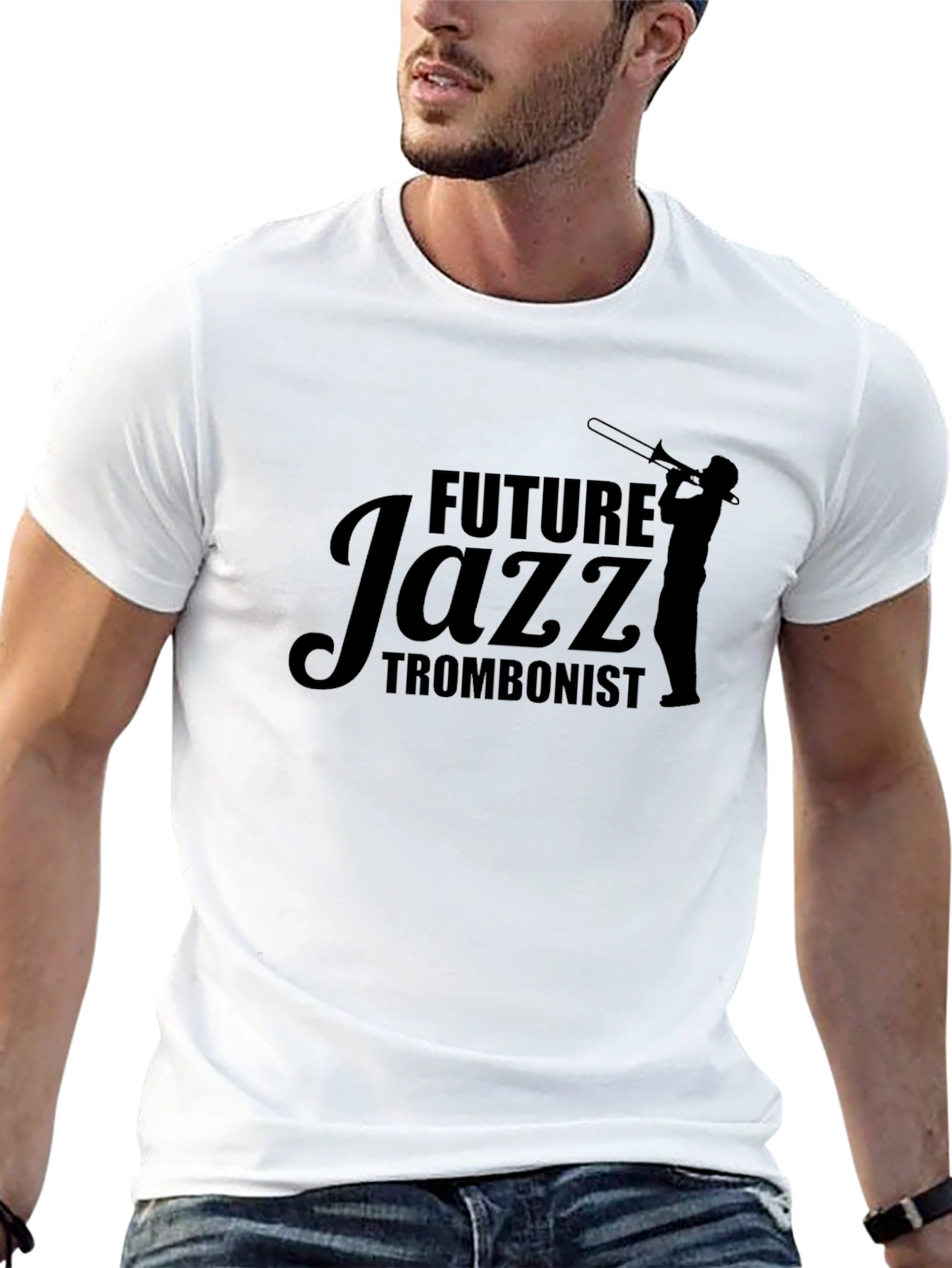 Future Jazz Trombonist Black Graphic Tee