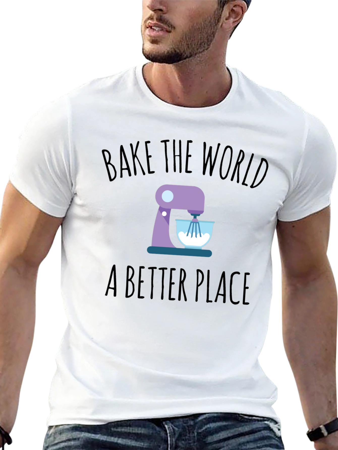Bake the World T-Shirt - Stand Mixer Design