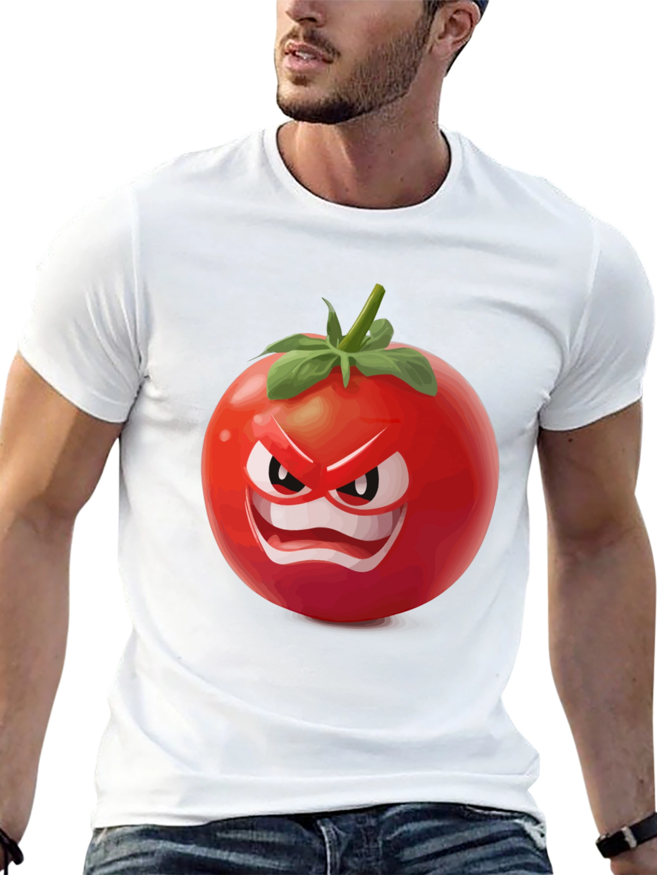 Angry Tomato Graphic T-Shirt - Funny Food Tee