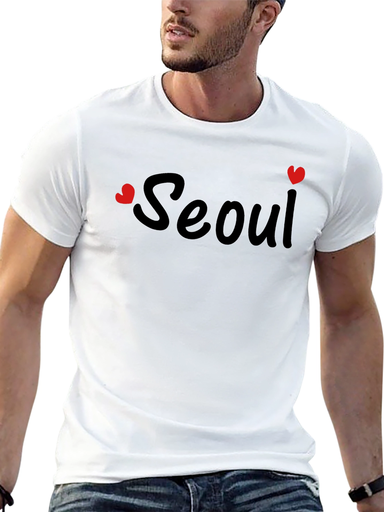 Seoul Heart Print T-Shirt - Stylish City Pride