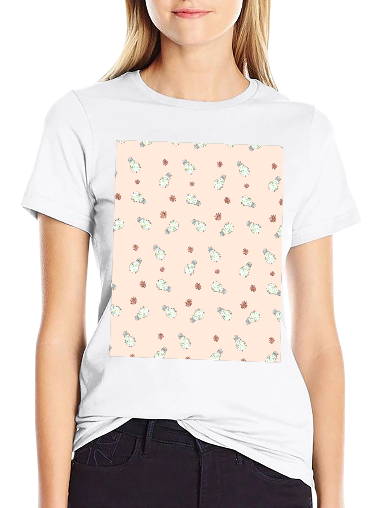 Cactus Pattern Tee - Stylish & Unique