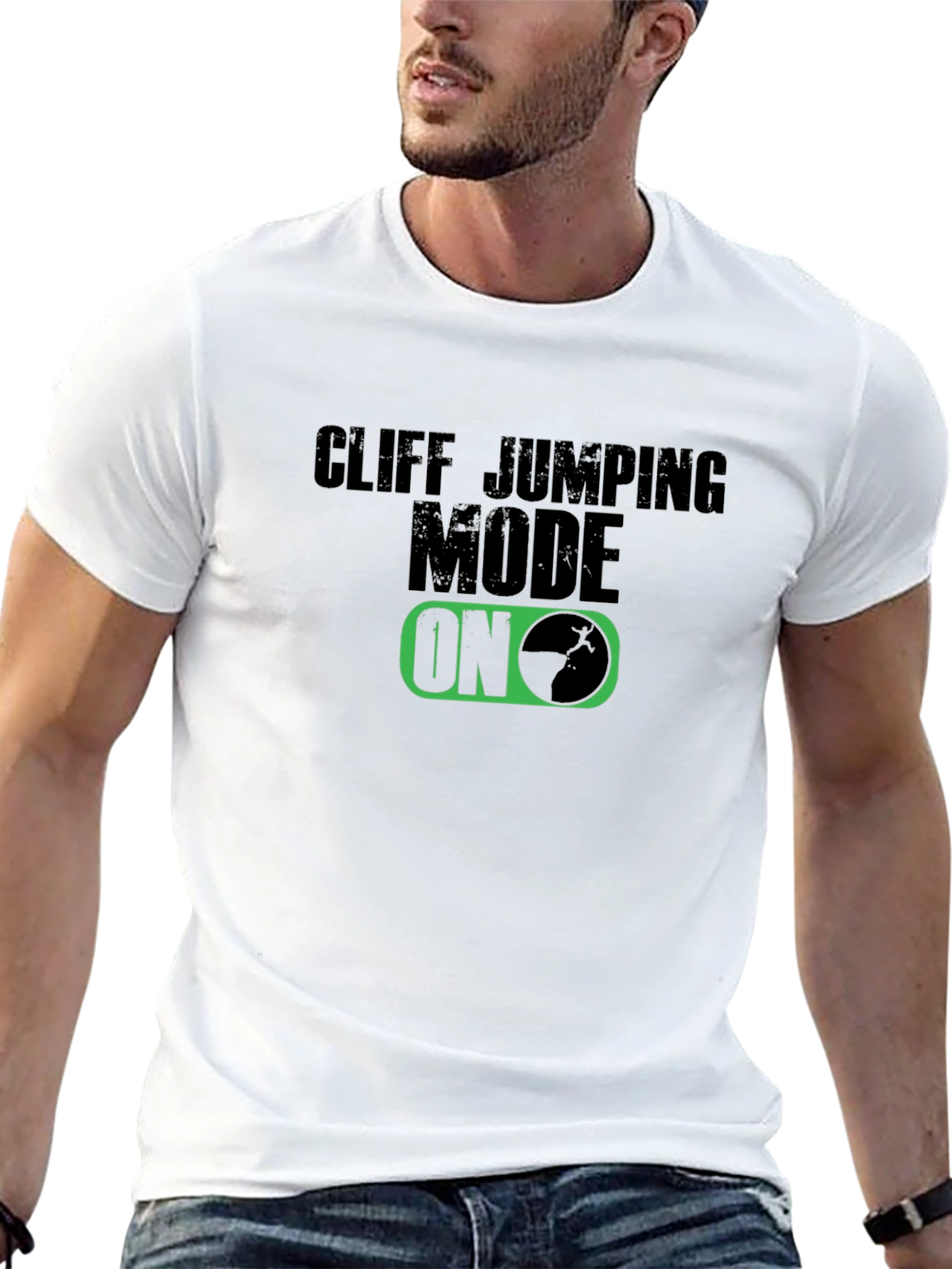 Cliff Jumping Mode On - Graphic T-Shirt