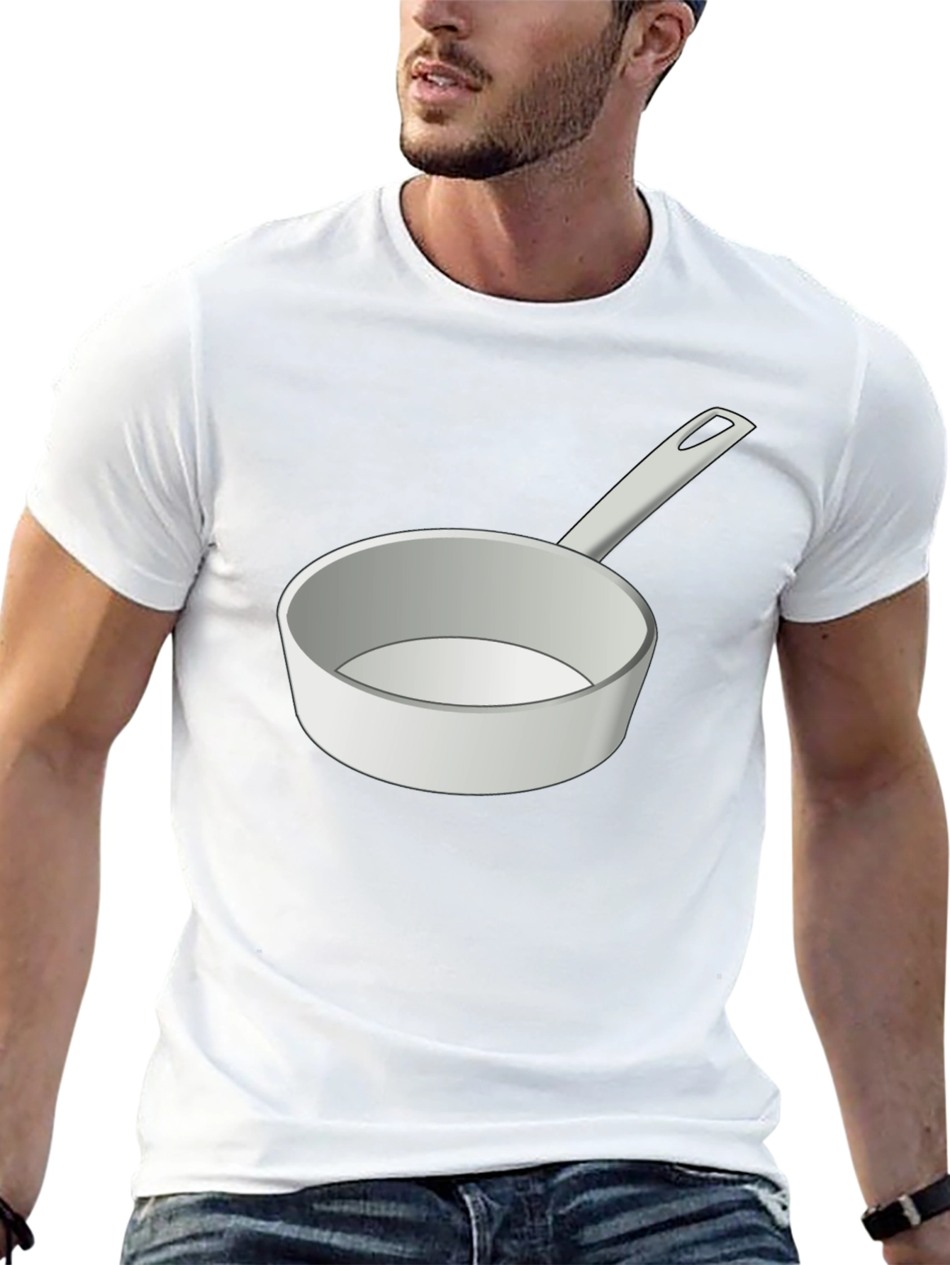 Novelty Cookware Graphic Tee - Black Cotton T-Shirt