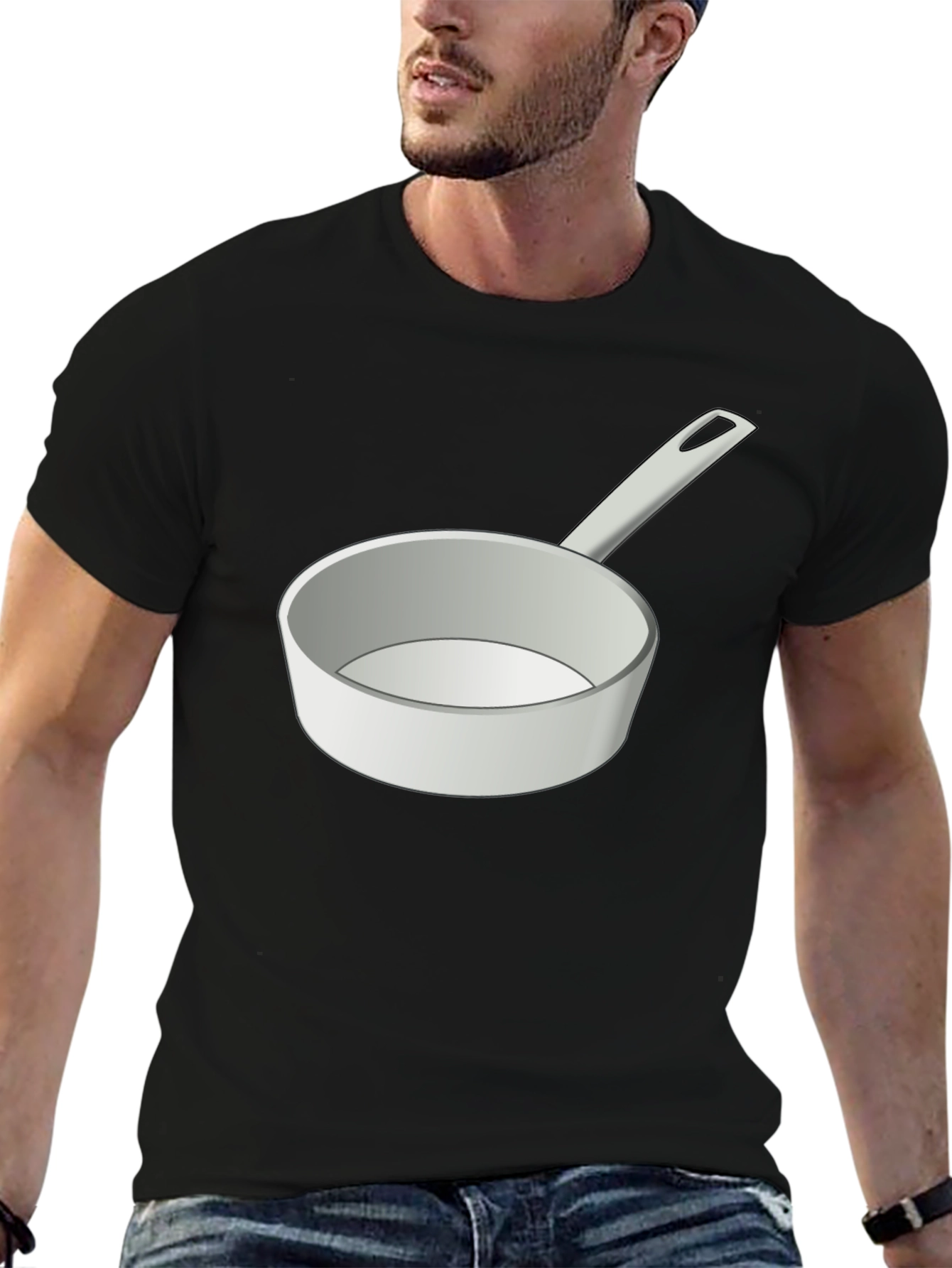 Novelty Cookware Graphic Tee - Black Cotton T-Shirt