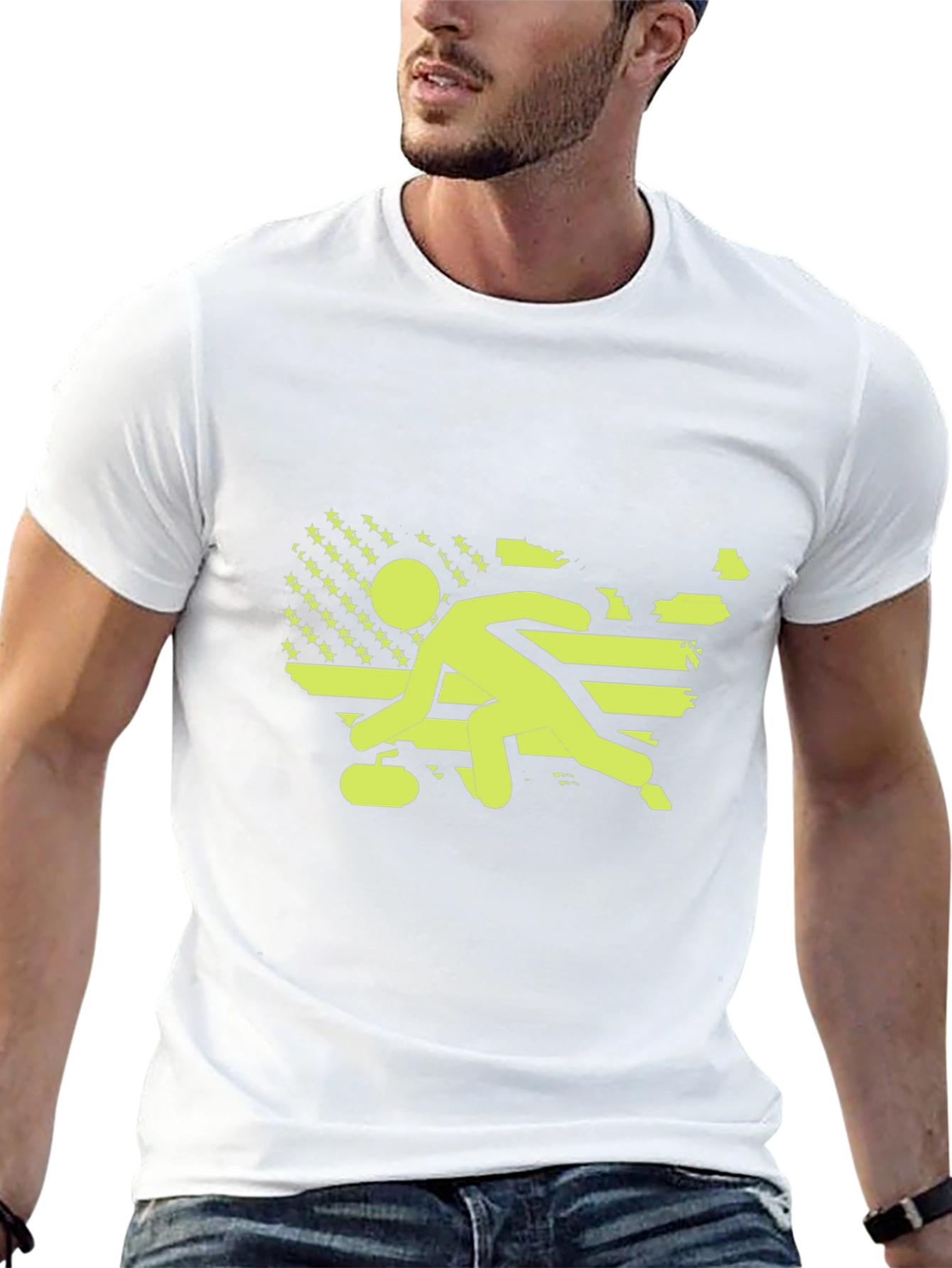 Curling USA Flag T-Shirt