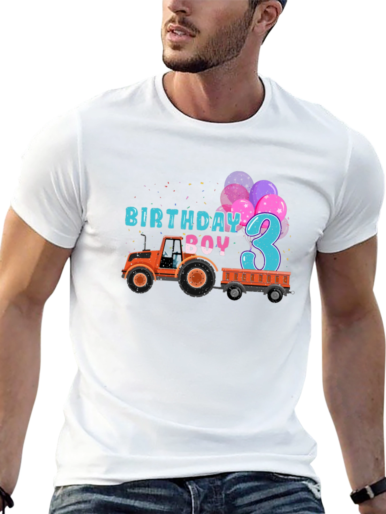 Birthday Boy 3 Tractor T-Shirt