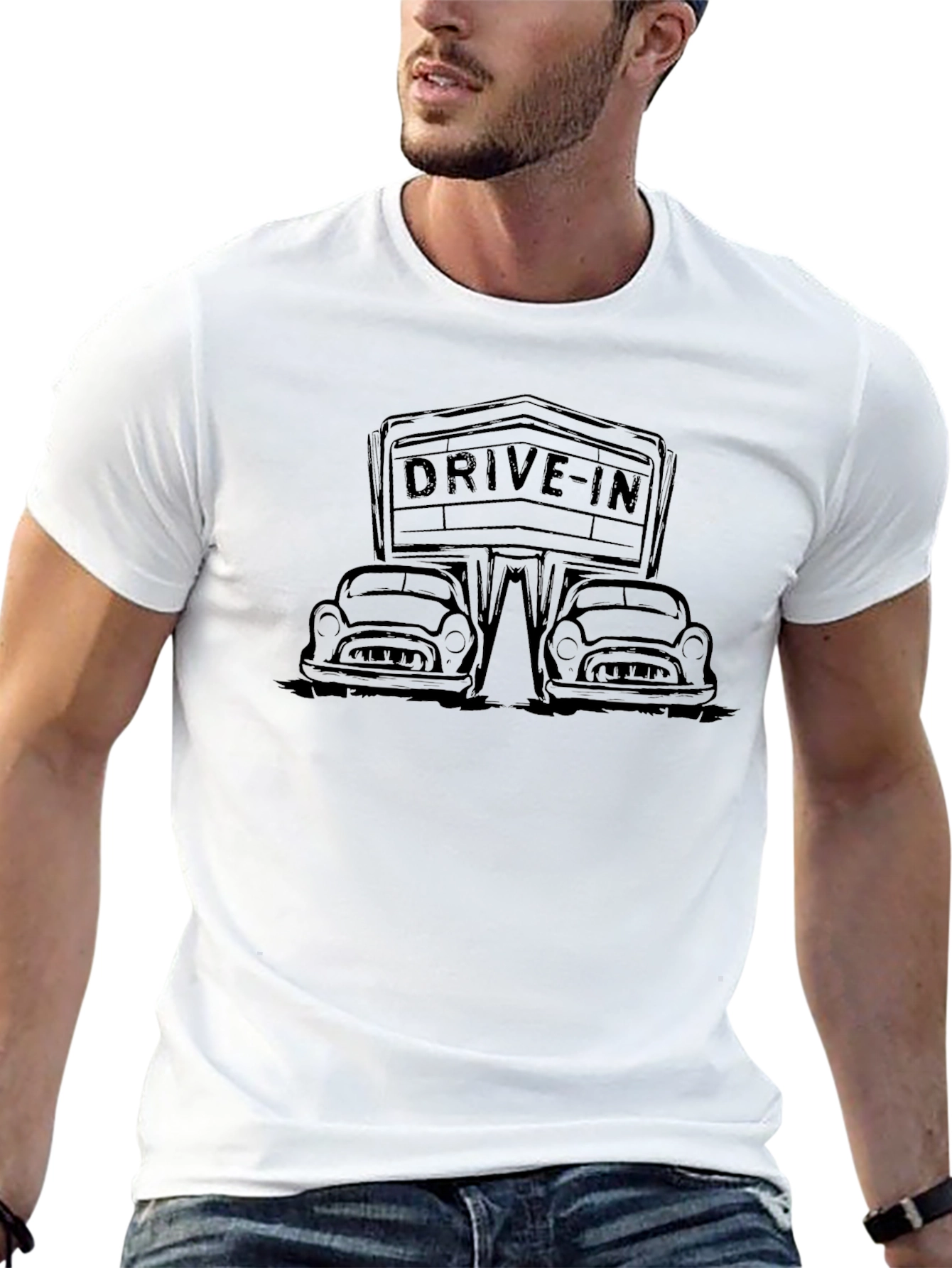Drive-In Movie T-Shirt - Retro Classic Cars