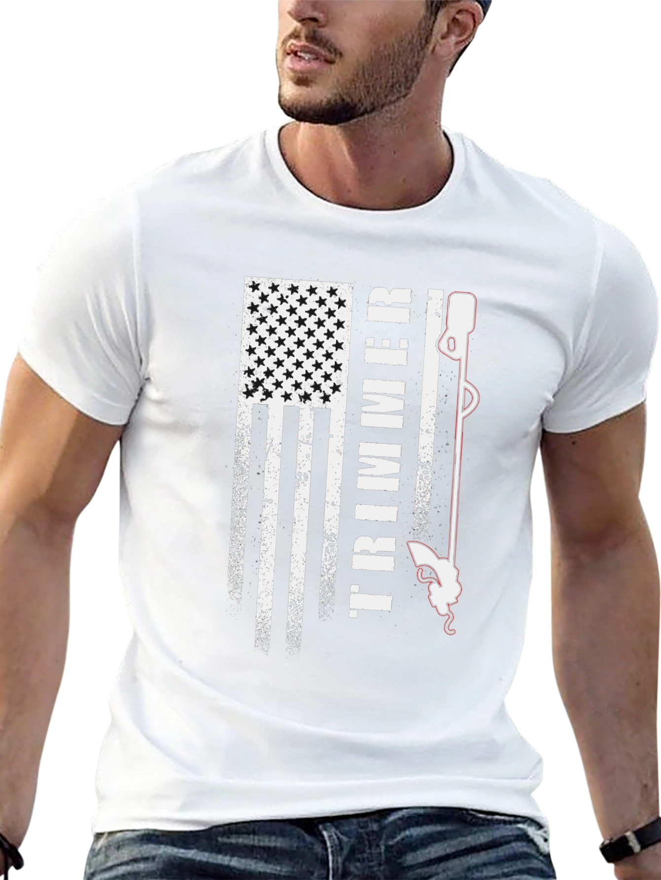 American Flag Trimmer T-Shirt