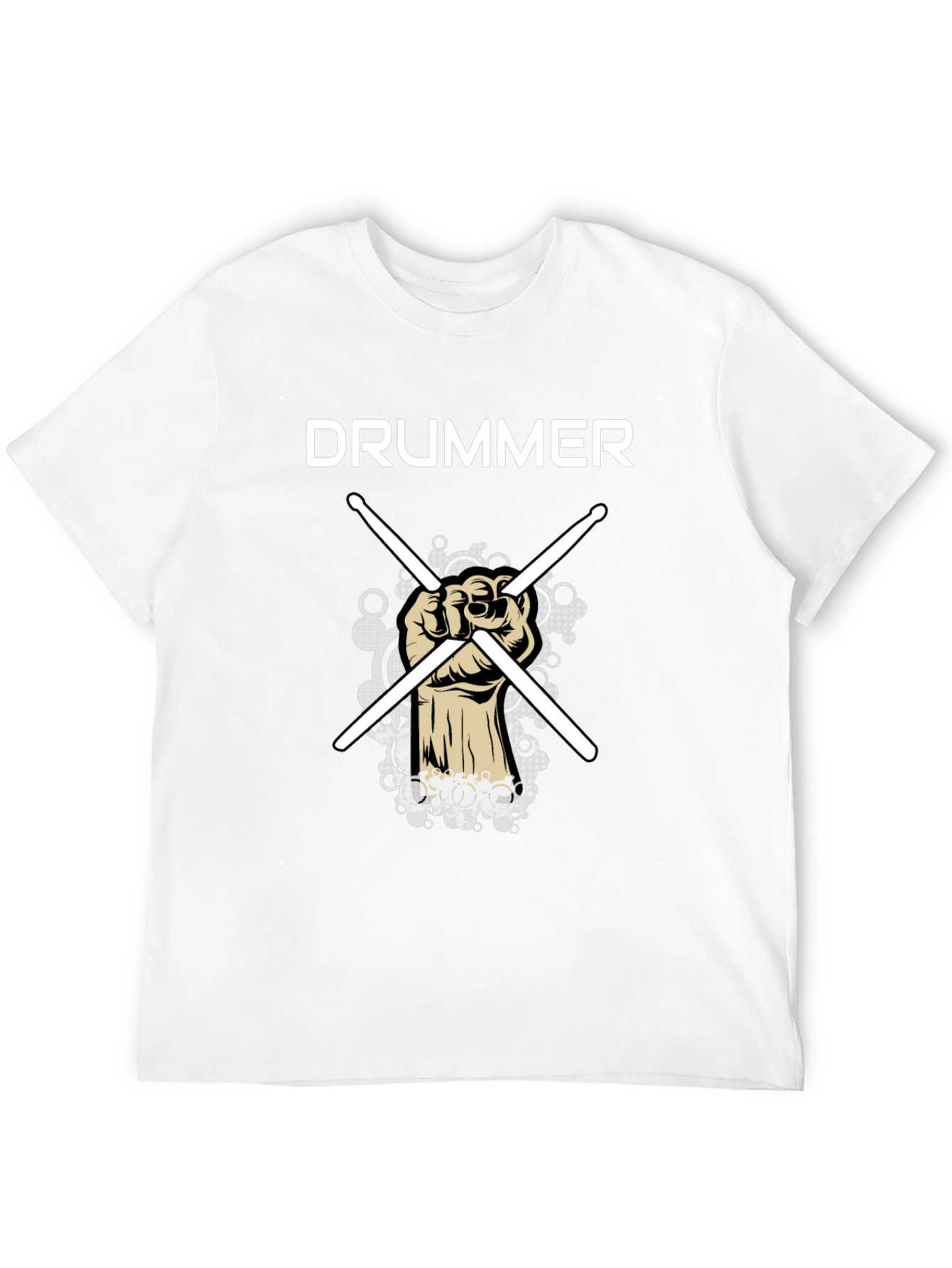 Drummer T-Shirt with Crossed Drumsticks Design - Music Tee