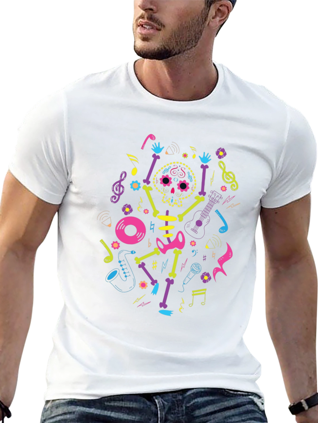 Musical Skeleton Black T-Shirt
