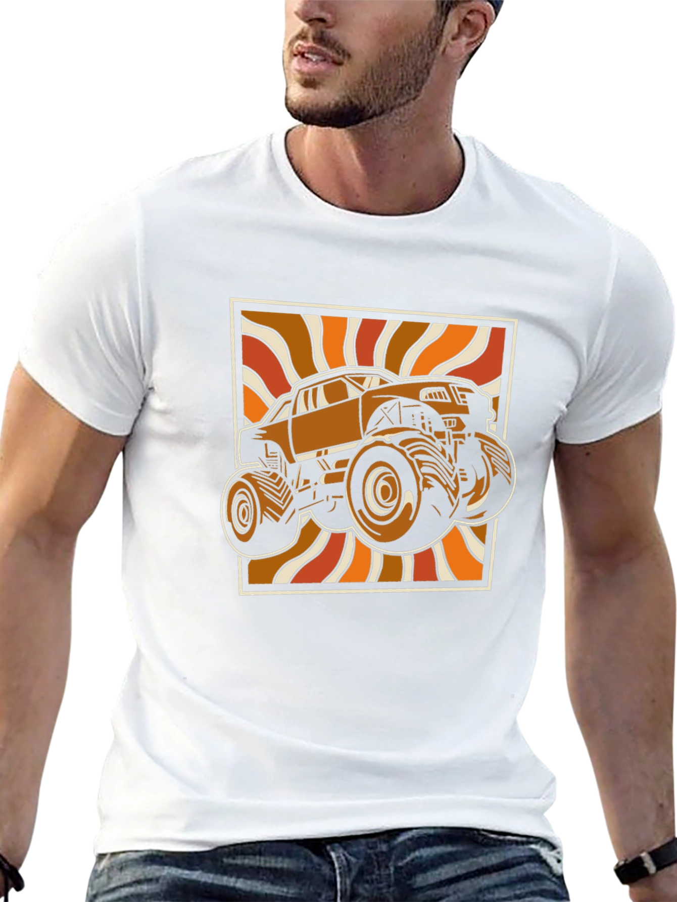 Retro Monster Truck Graphic Tee - Black