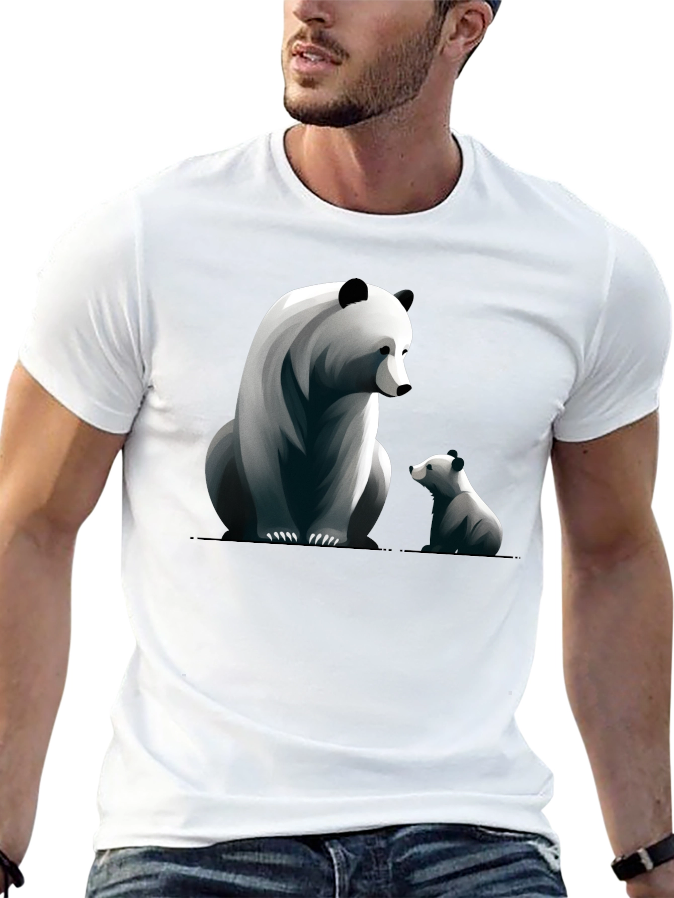 Panda Bear Graphic Tee - Black