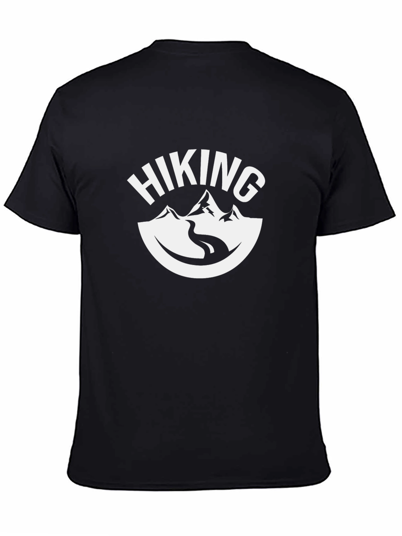 Hiking Graphic Tee - Black Cotton T-Shirt