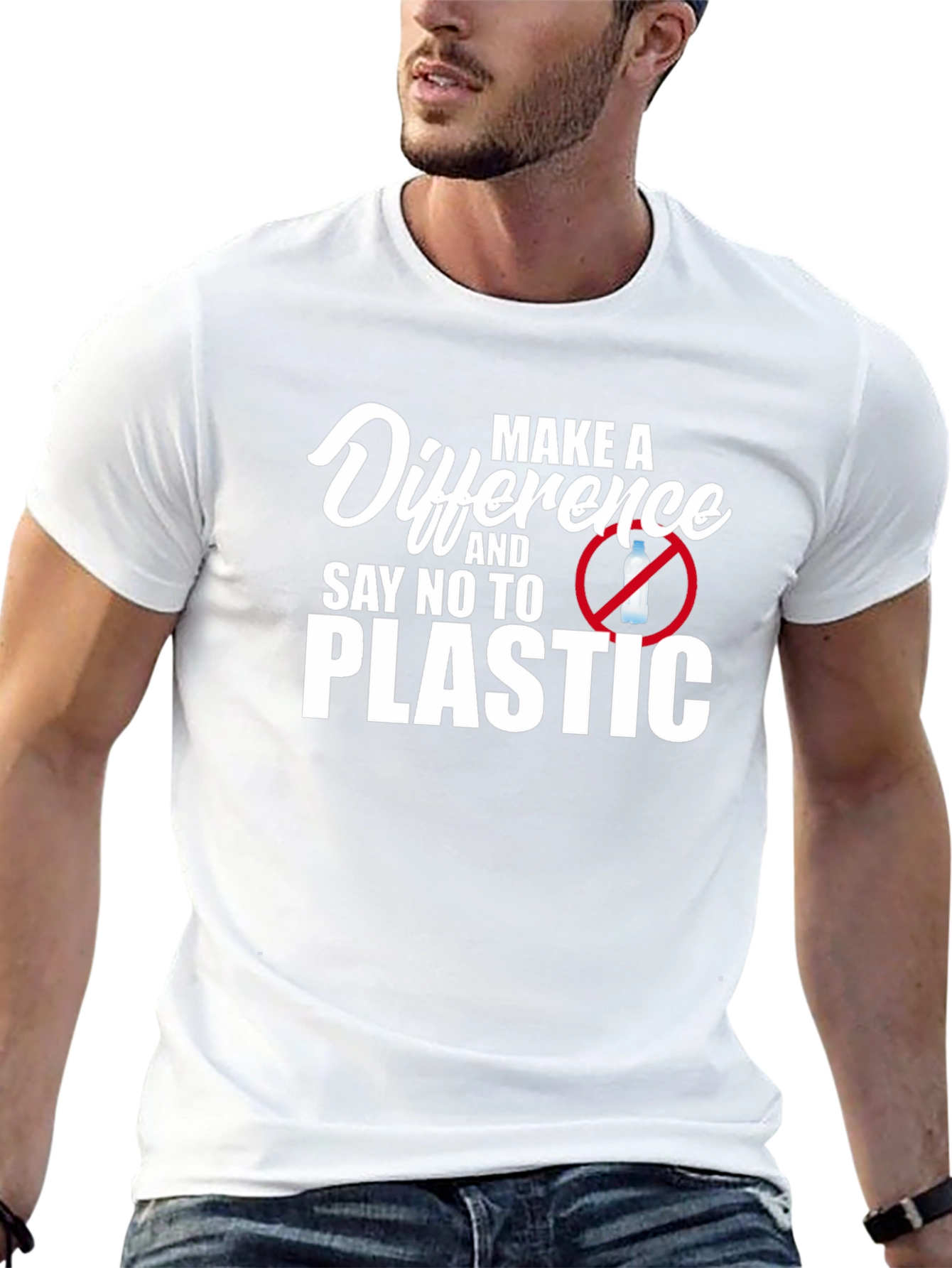 Eco-Friendly Say No To Plastic Graphic T-Shirt