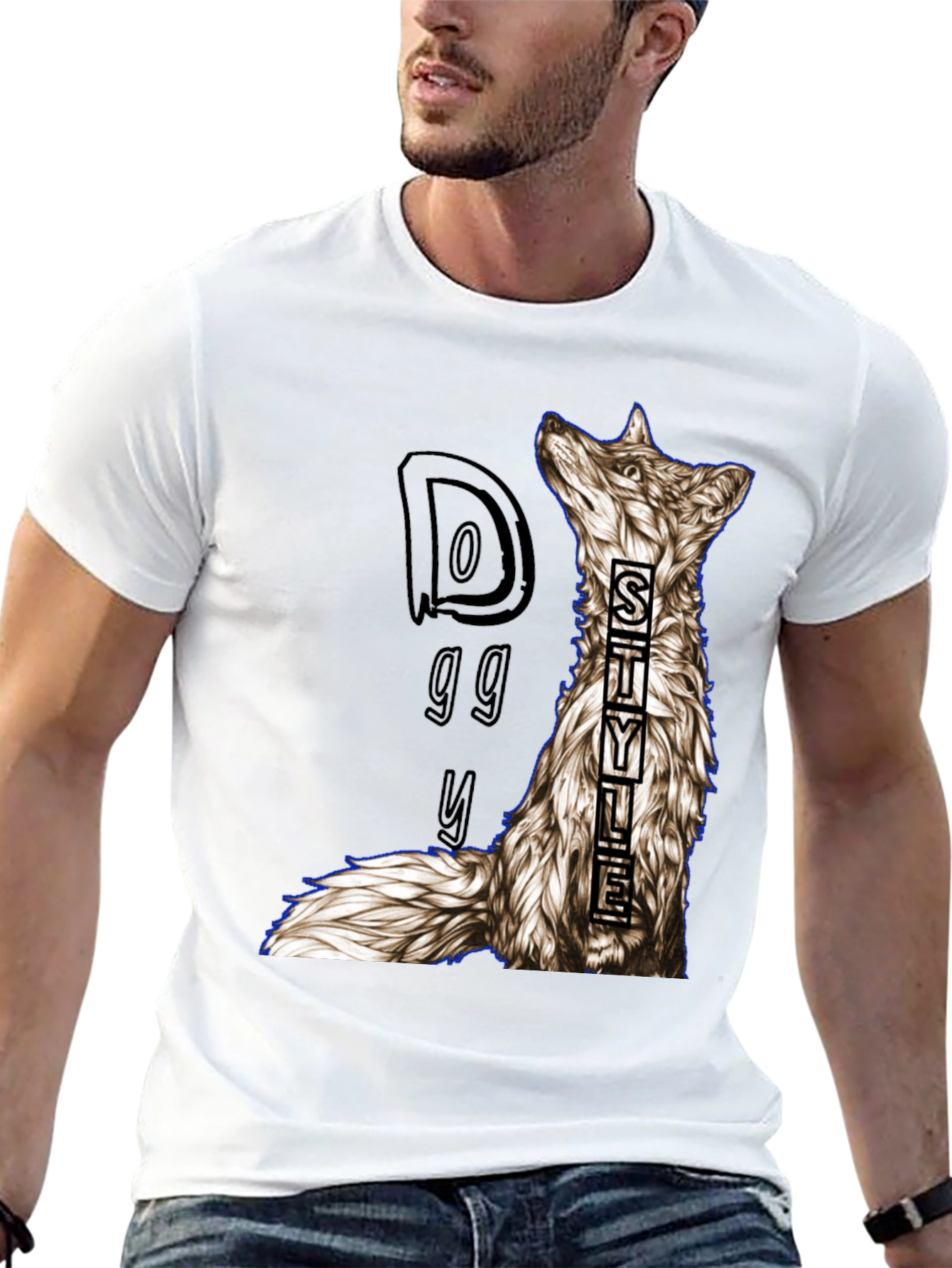 Doggy Style Graphic Print Black T-Shirt
