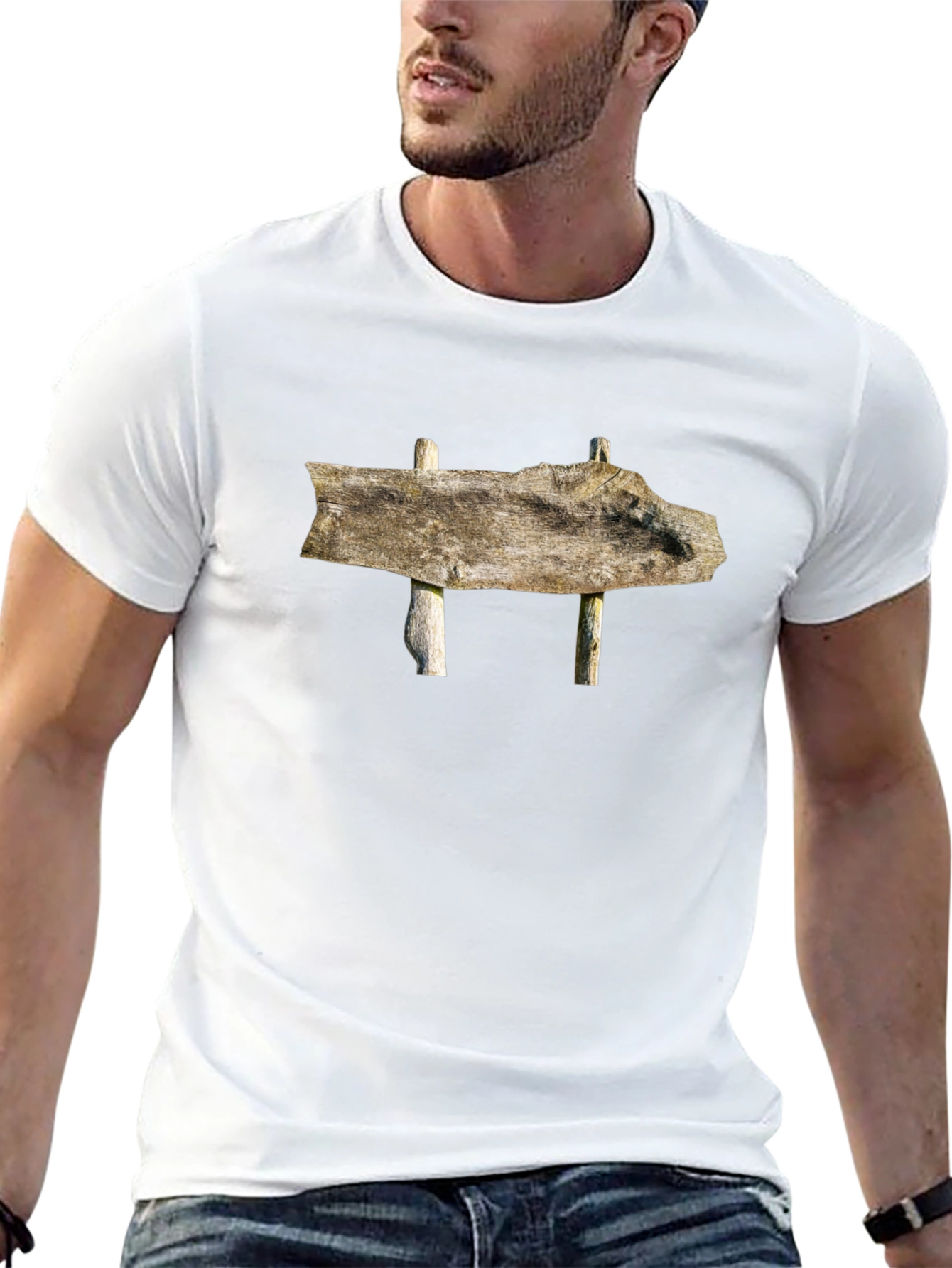 Rustic Wooden Sign T-Shirt - Nature Inspired Tee