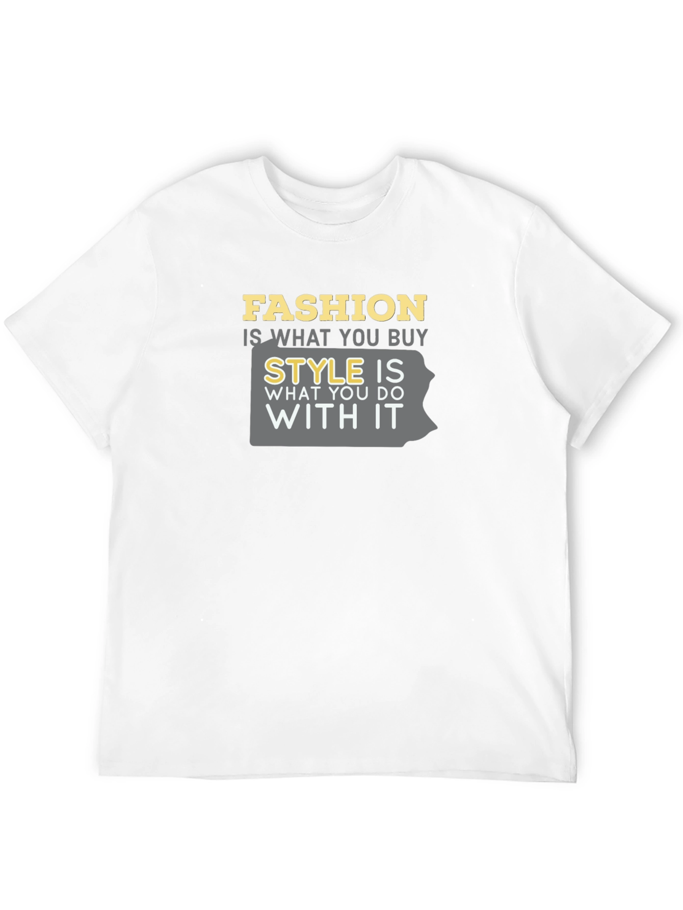 Fashion & Style Graphic Tee - Black Crew Neck