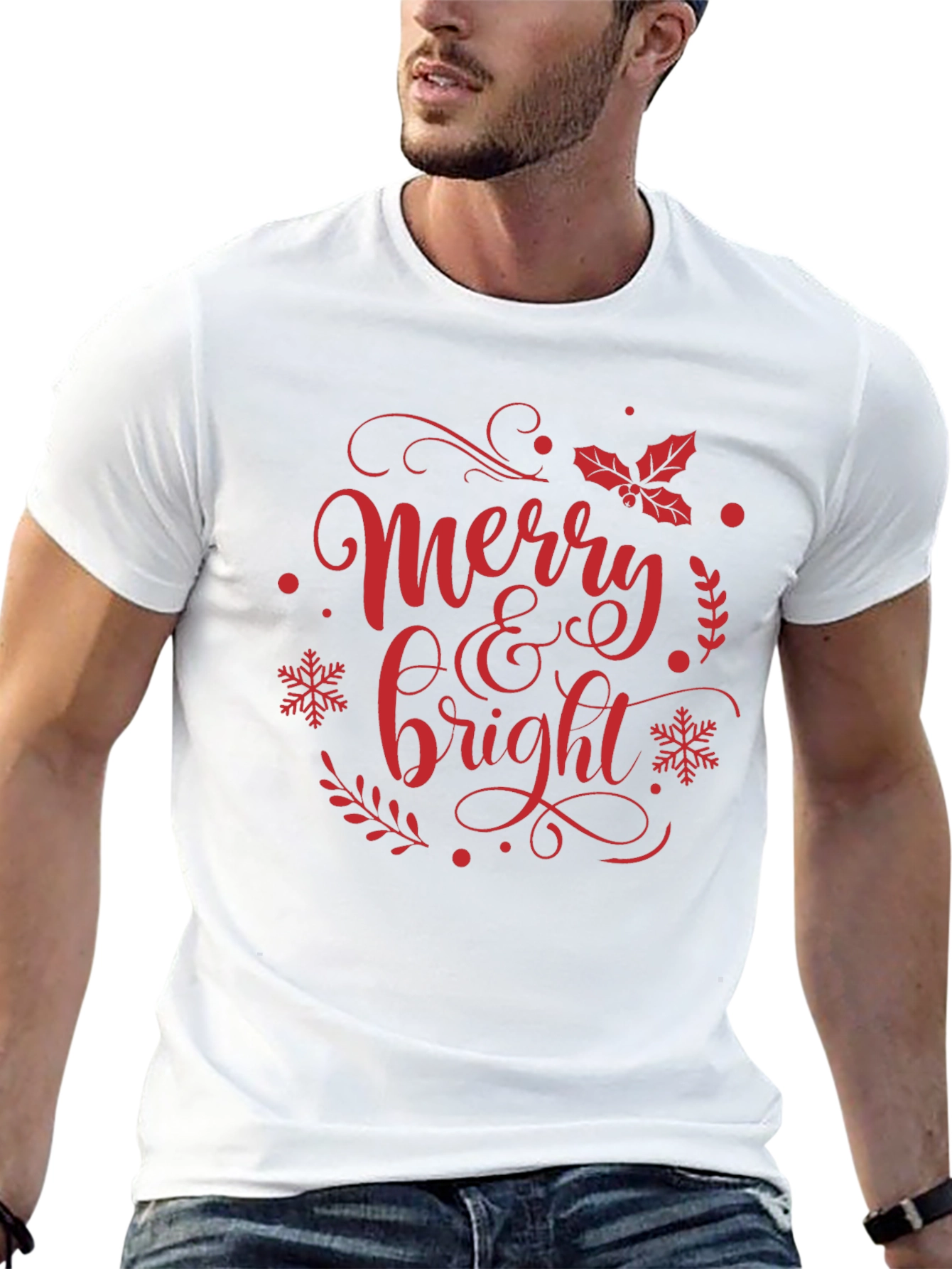 Merry & Bright Christmas Graphic Tee