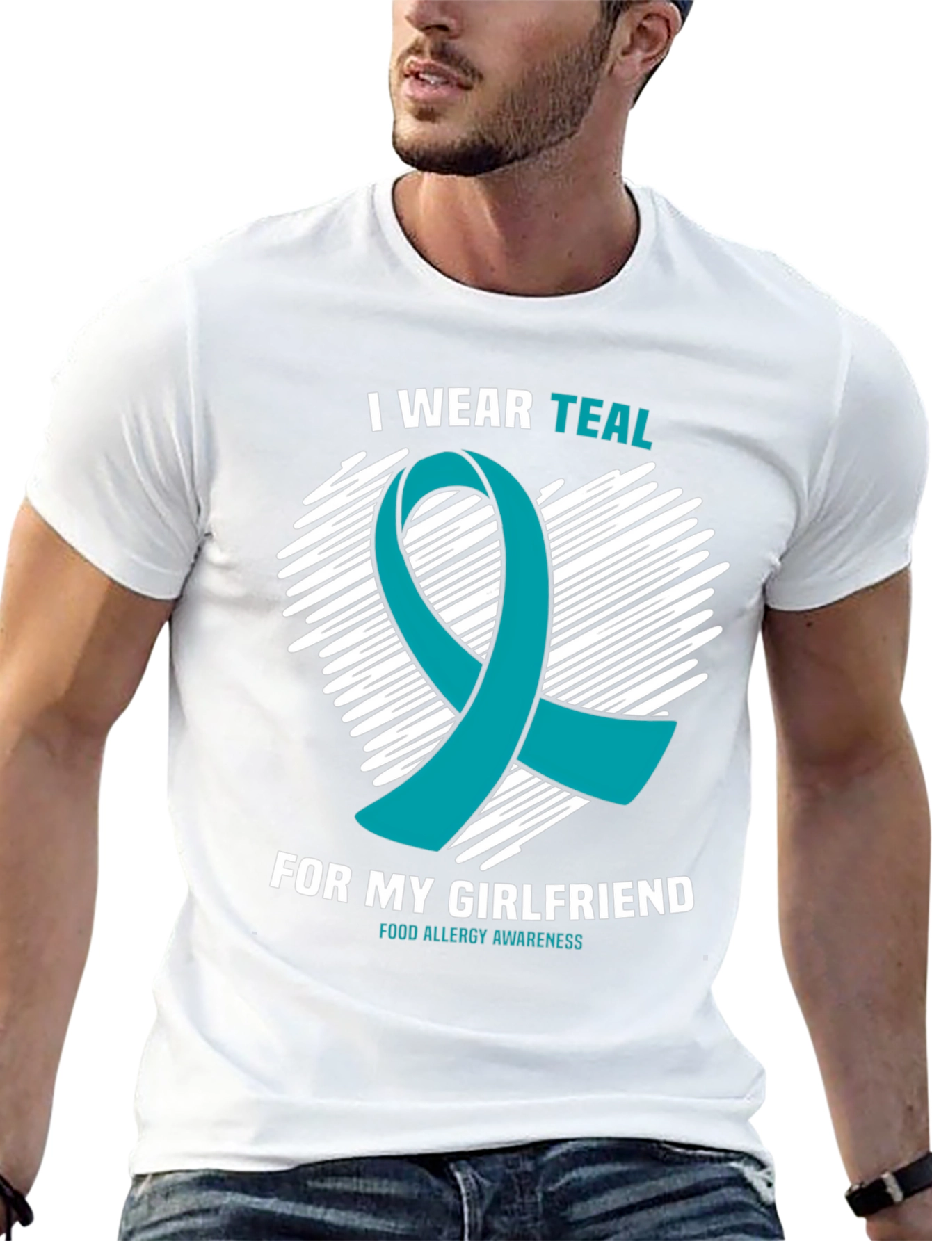 Teal Ribbon Food Allergy Awareness T-Shirt