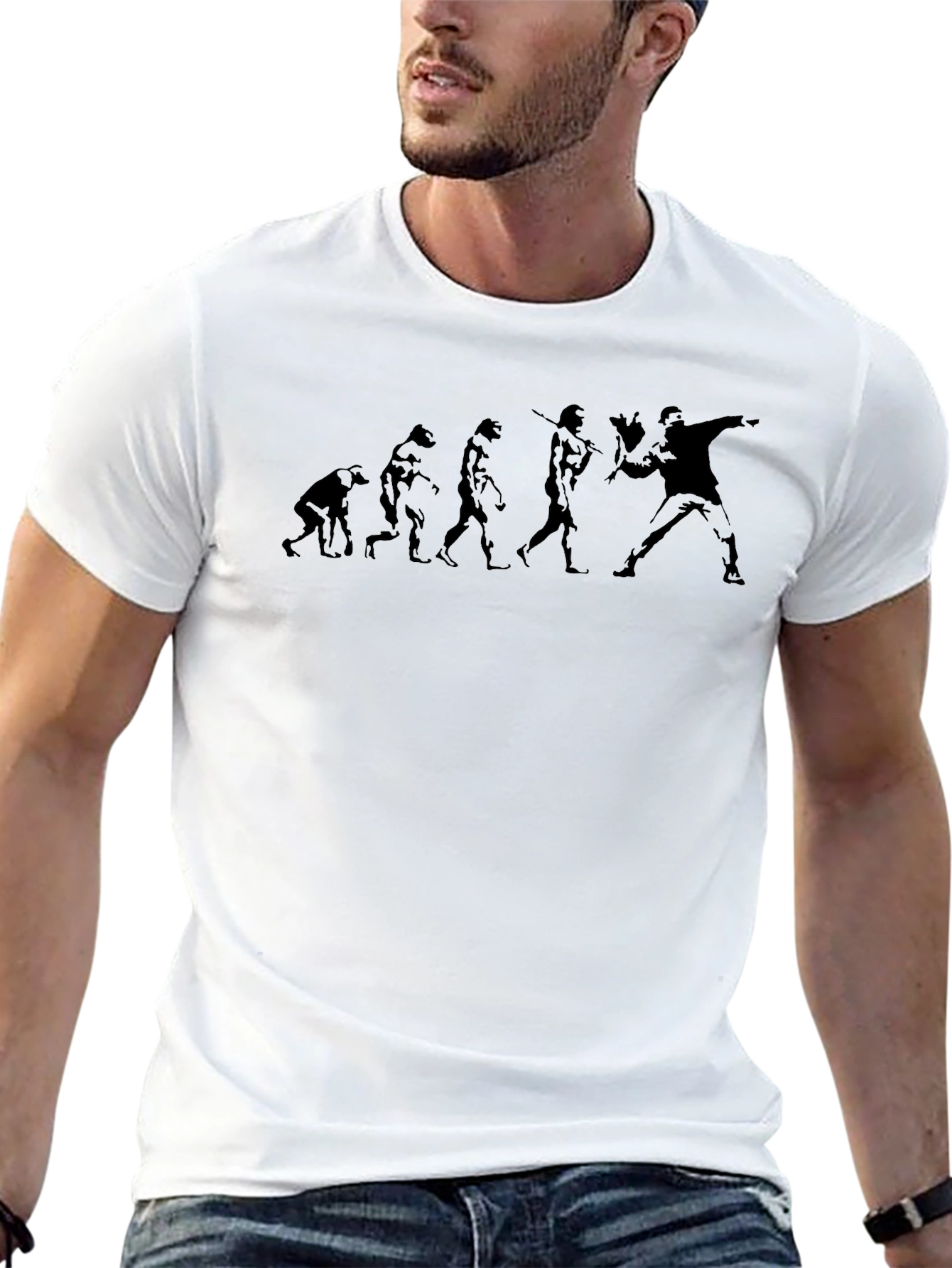 Evolution of Throwing T-Shirt - Black
