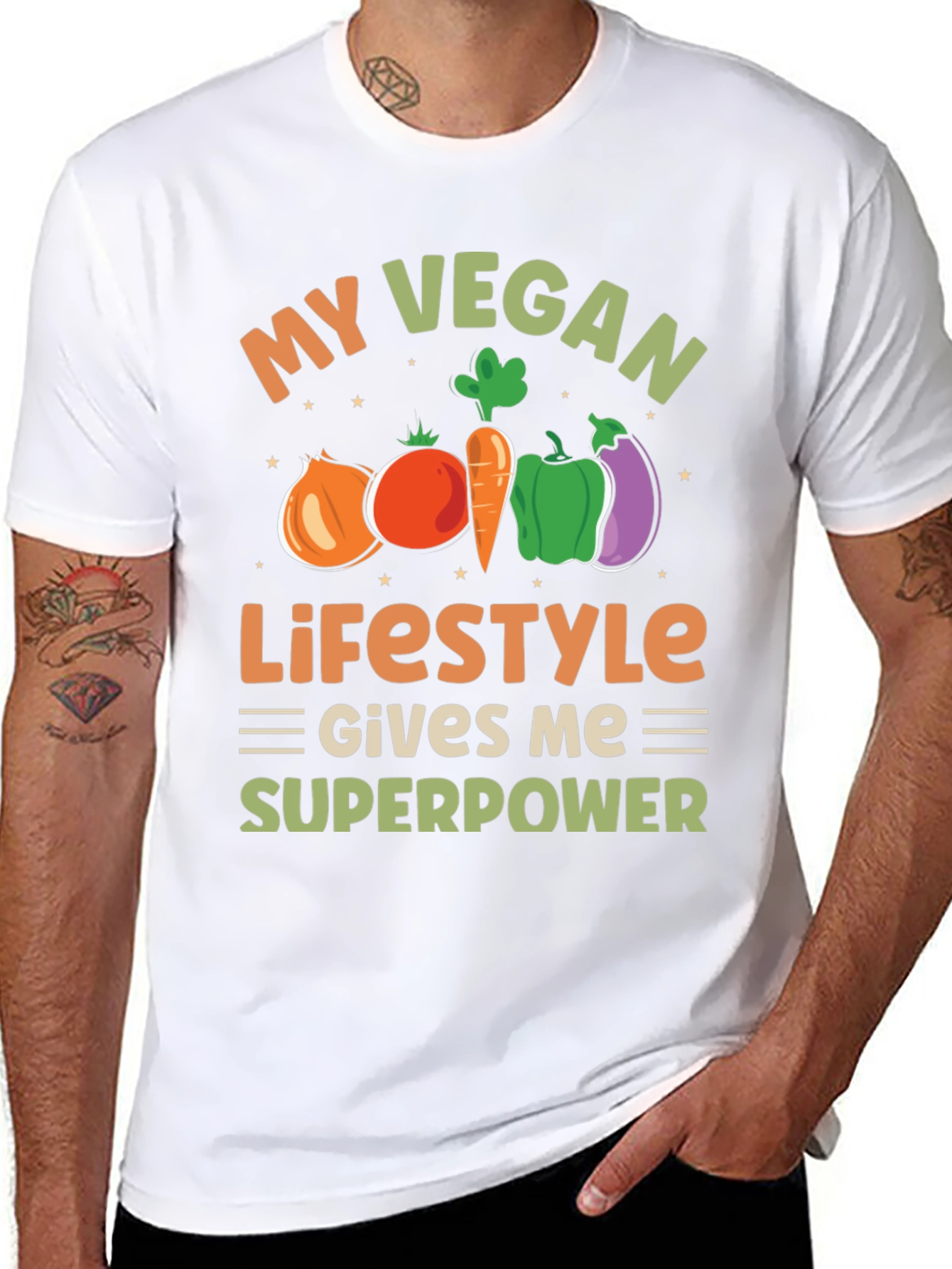 Vegan Lifestyle T-Shirt - Superpower Design