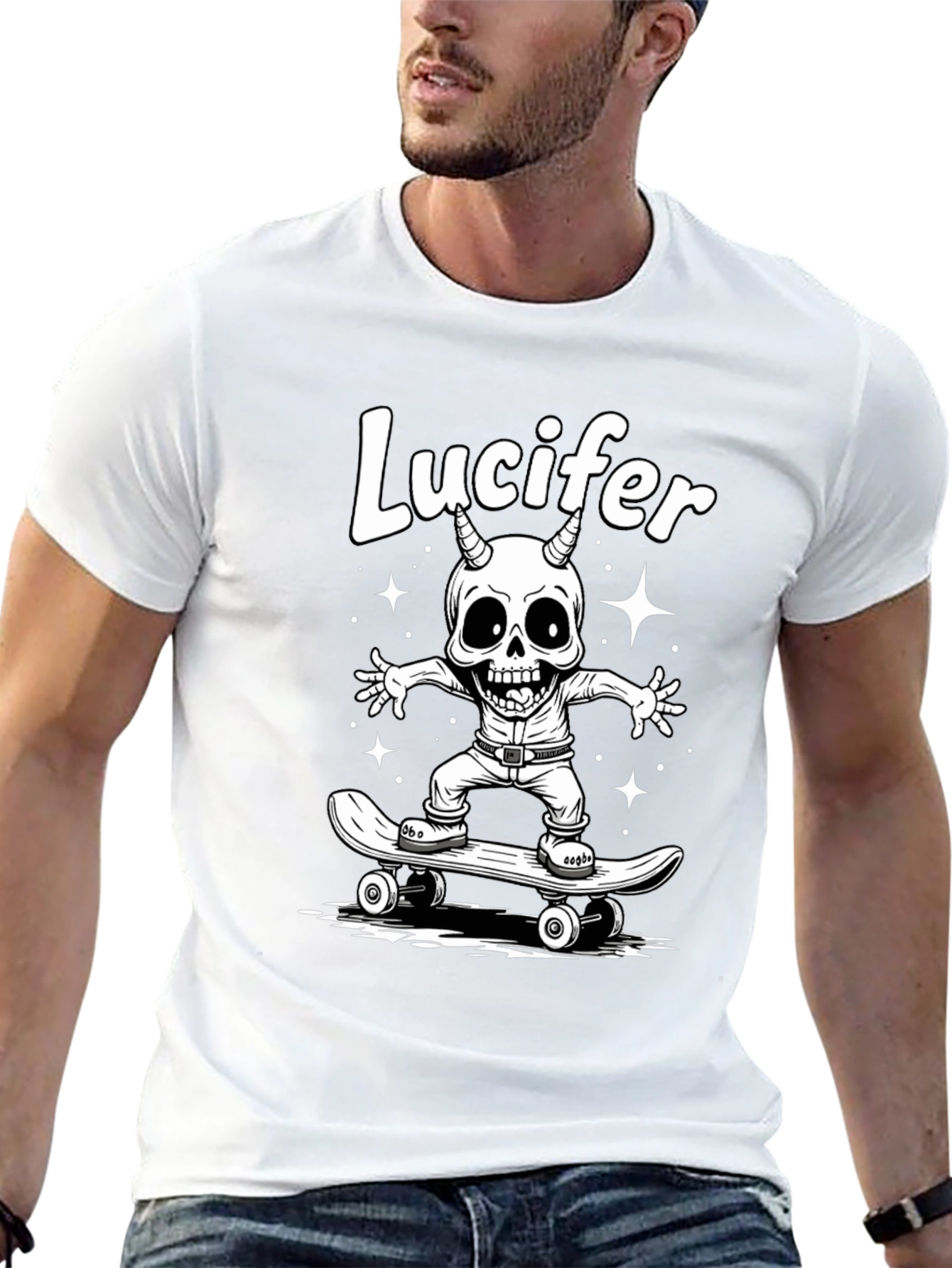Lucifer Skateboarder Graphic T-Shirt